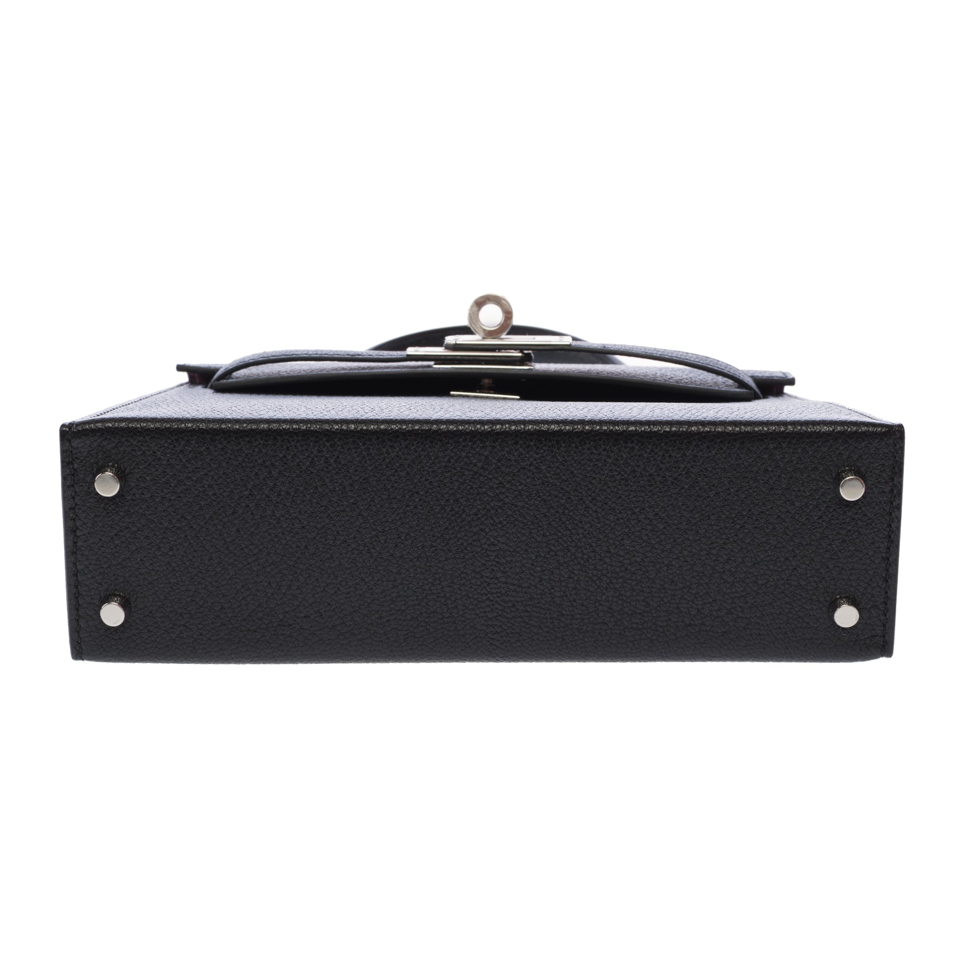Sac HERMES Kelly Mini en Cuir Noir - 103815
