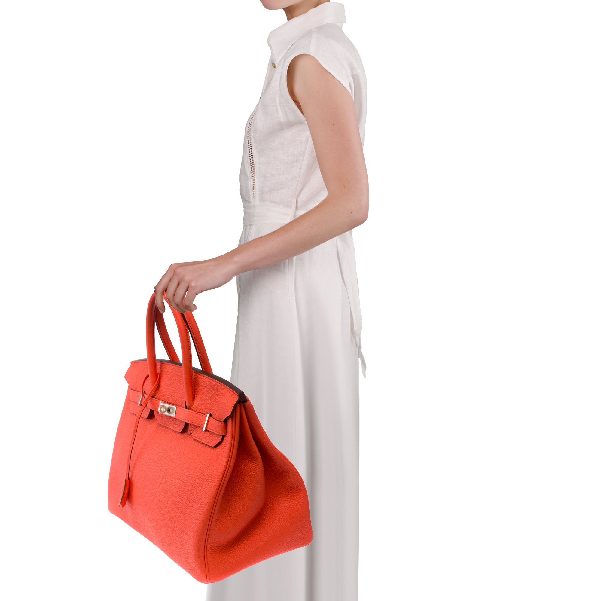 Sac HERMES Birkin 35 en Cuir Orange - 103819