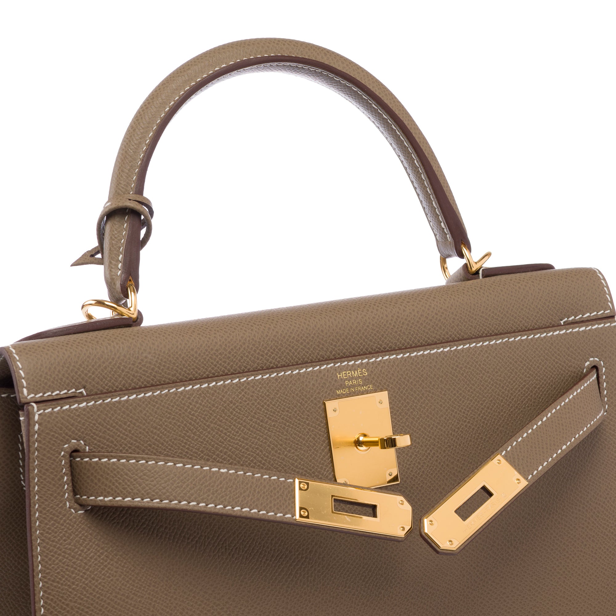 Sac HERMES Kelly 28 en Cuir Étoupe - 103811
