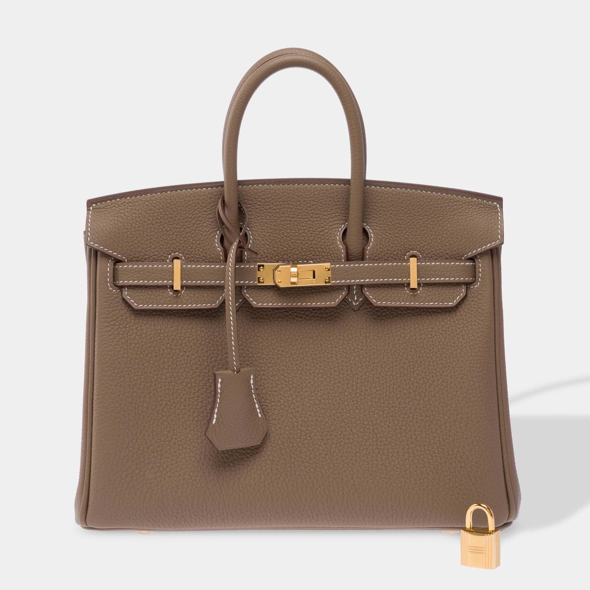 Sac HERMES Birkin 25 en Cuir Étoupe - 103838