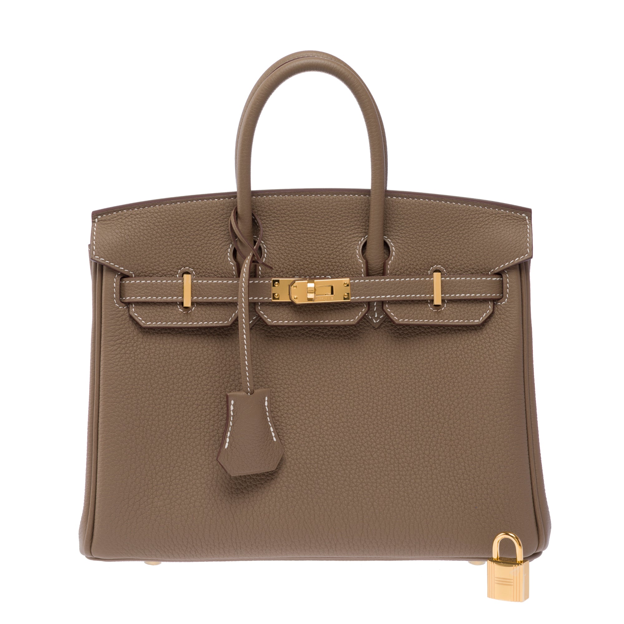Sac HERMES Birkin 25 en Cuir Étoupe - 103838