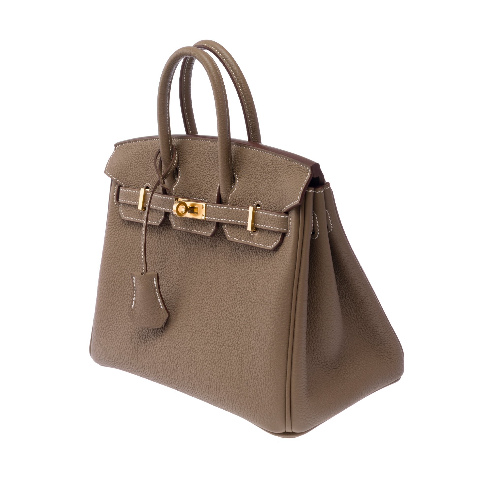 Sac HERMES Birkin 25 en Cuir Étoupe - 103838