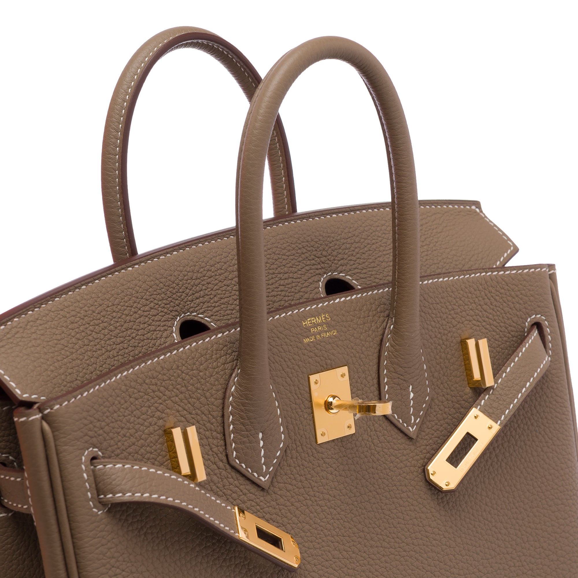 Sac HERMES Birkin 25 en Cuir Étoupe - 103838