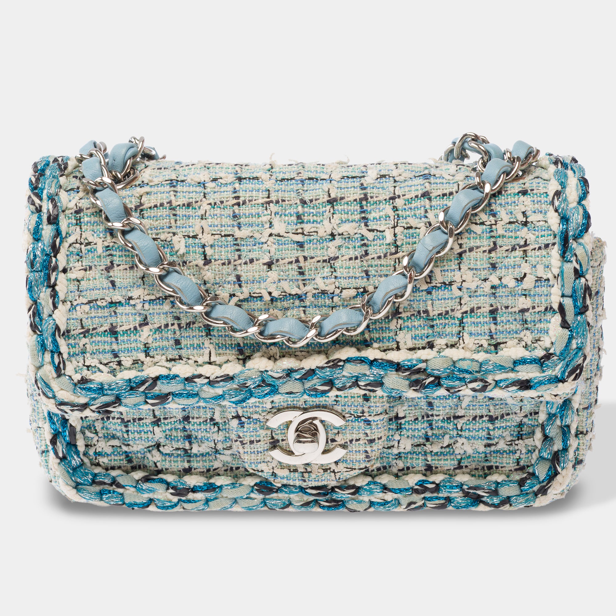 Sac CHANEL Timeless/Classique en Tweed Bleu - 103865