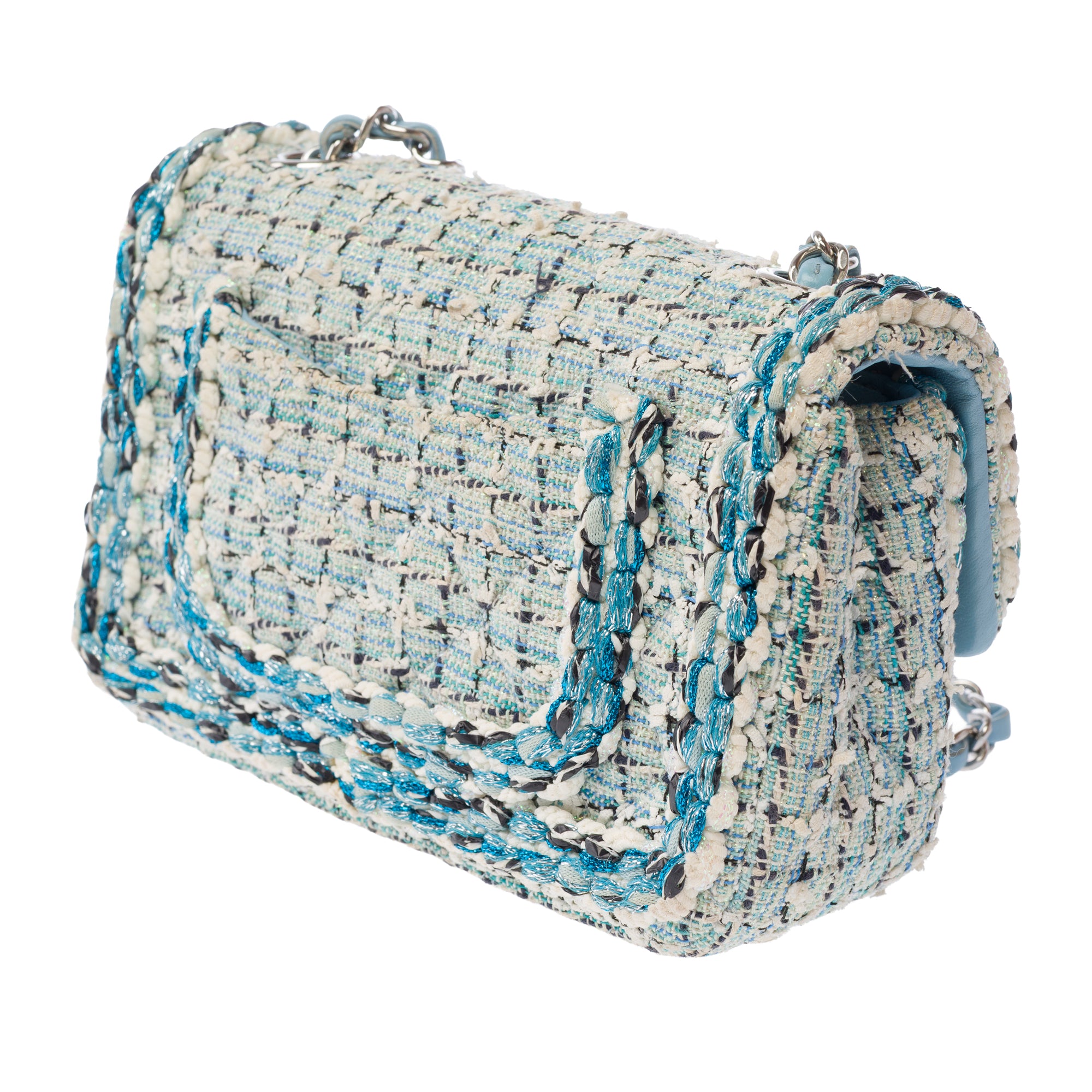 Sac CHANEL Timeless/Classique en Tweed Bleu - 103865