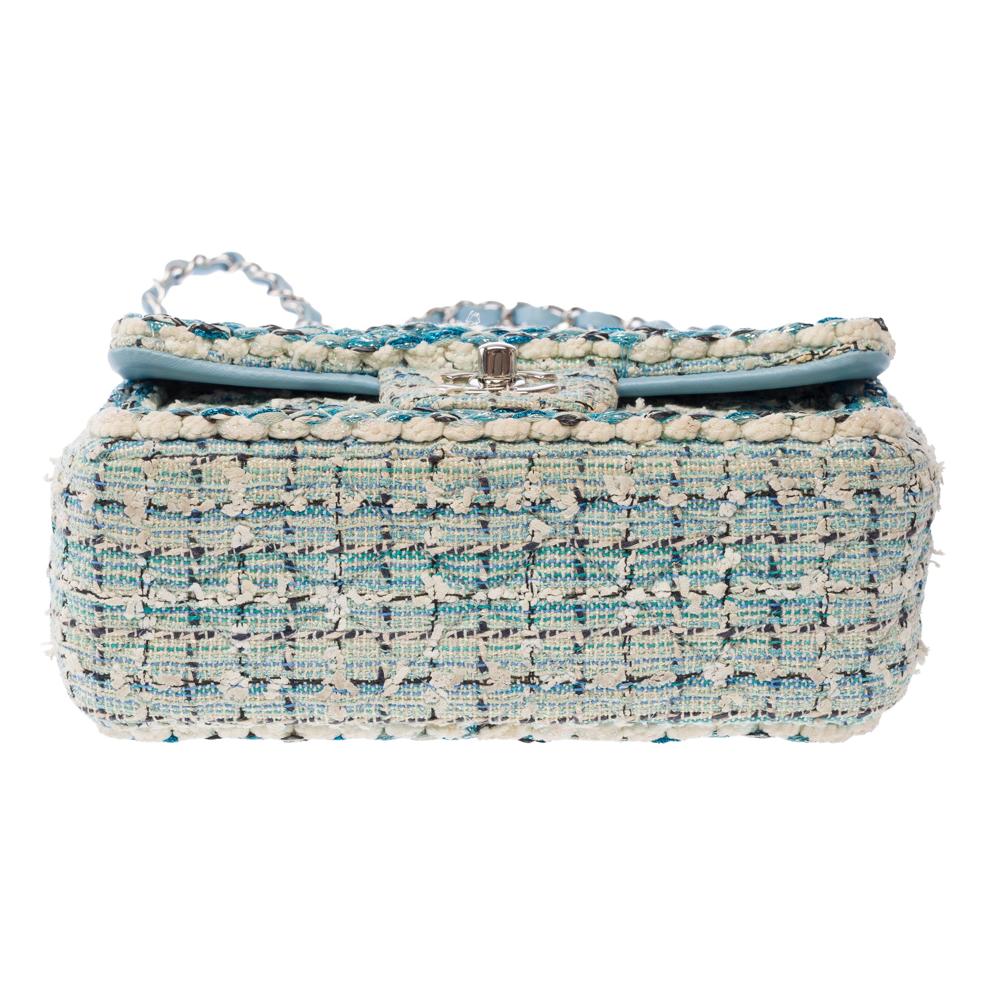 Sac CHANEL Timeless/Classique en Tweed Bleu - 103865
