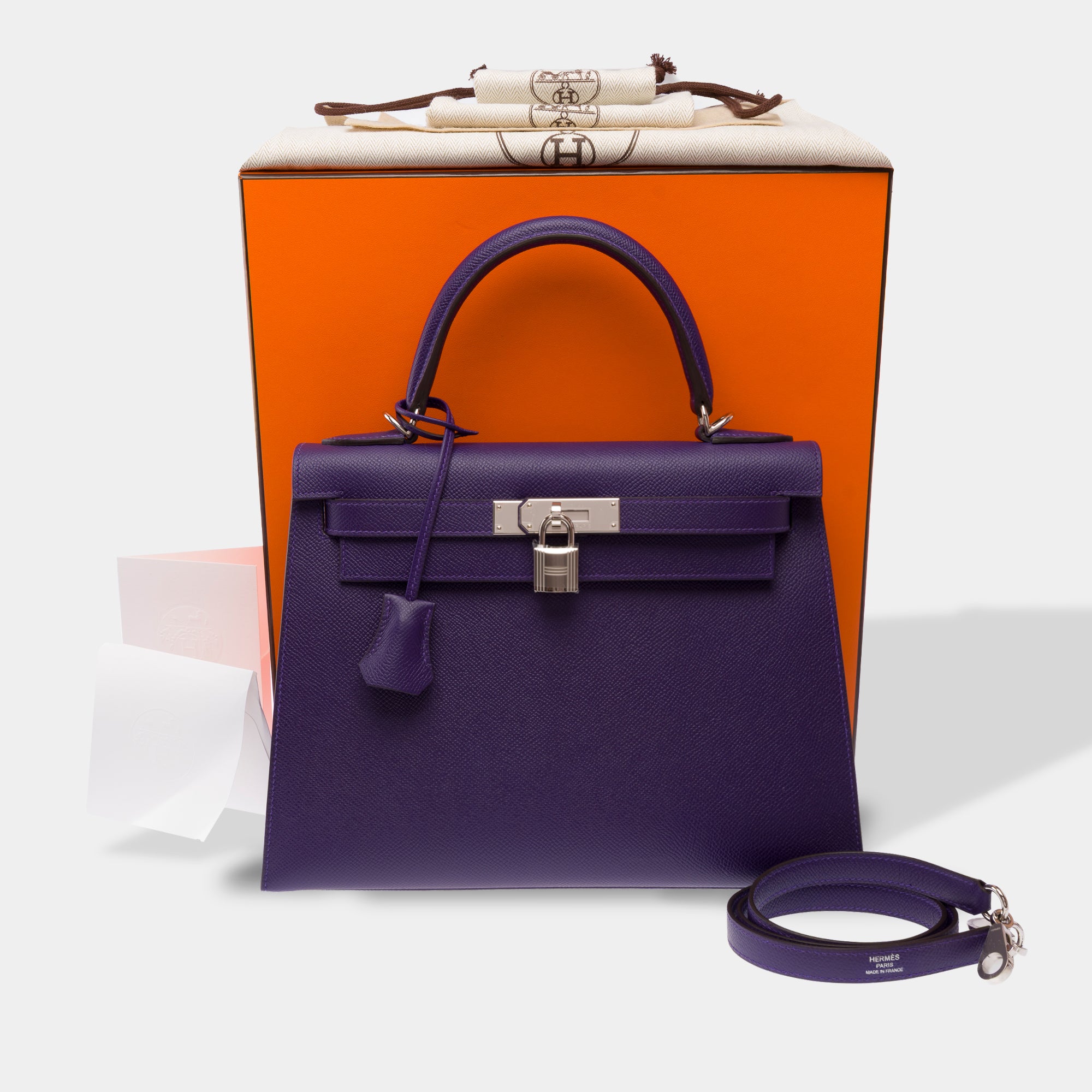 Sac HERMES Kelly 28 en Cuir Violet - 103871