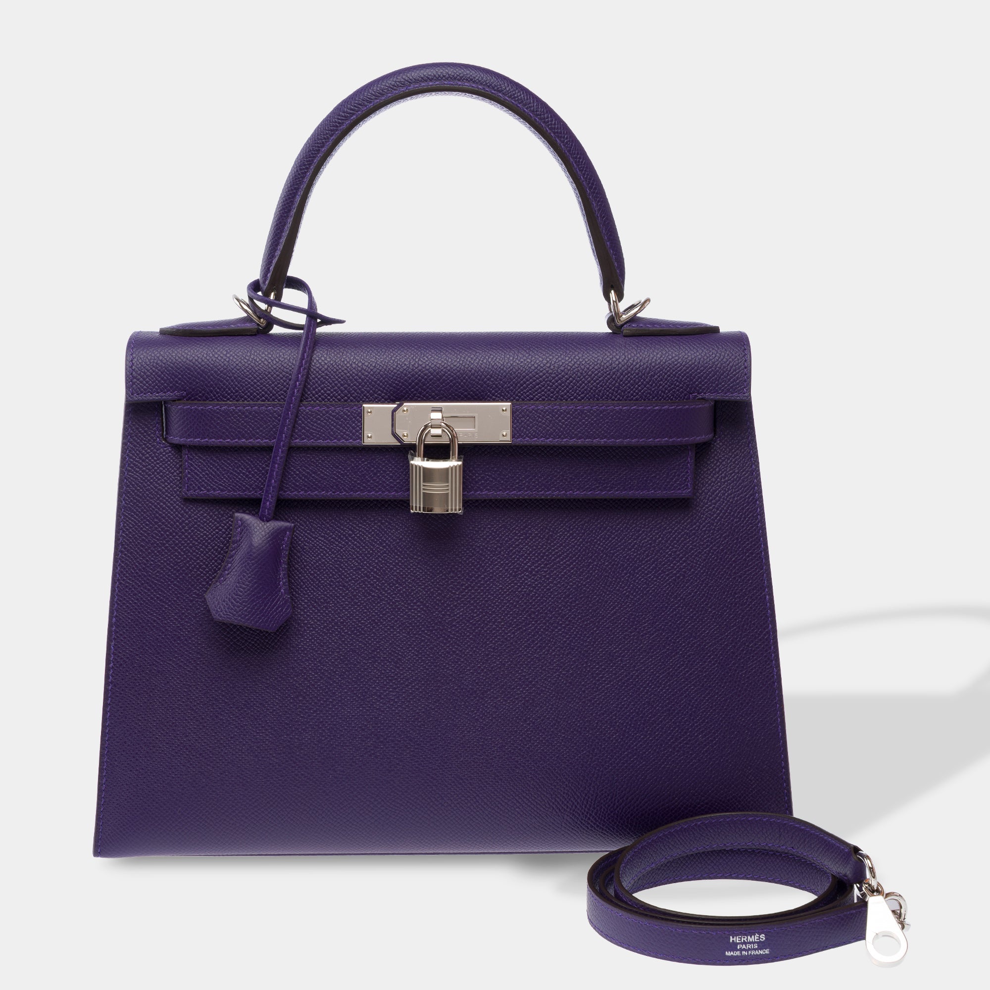 Sac HERMES Kelly 28 en Cuir Violet - 103871
