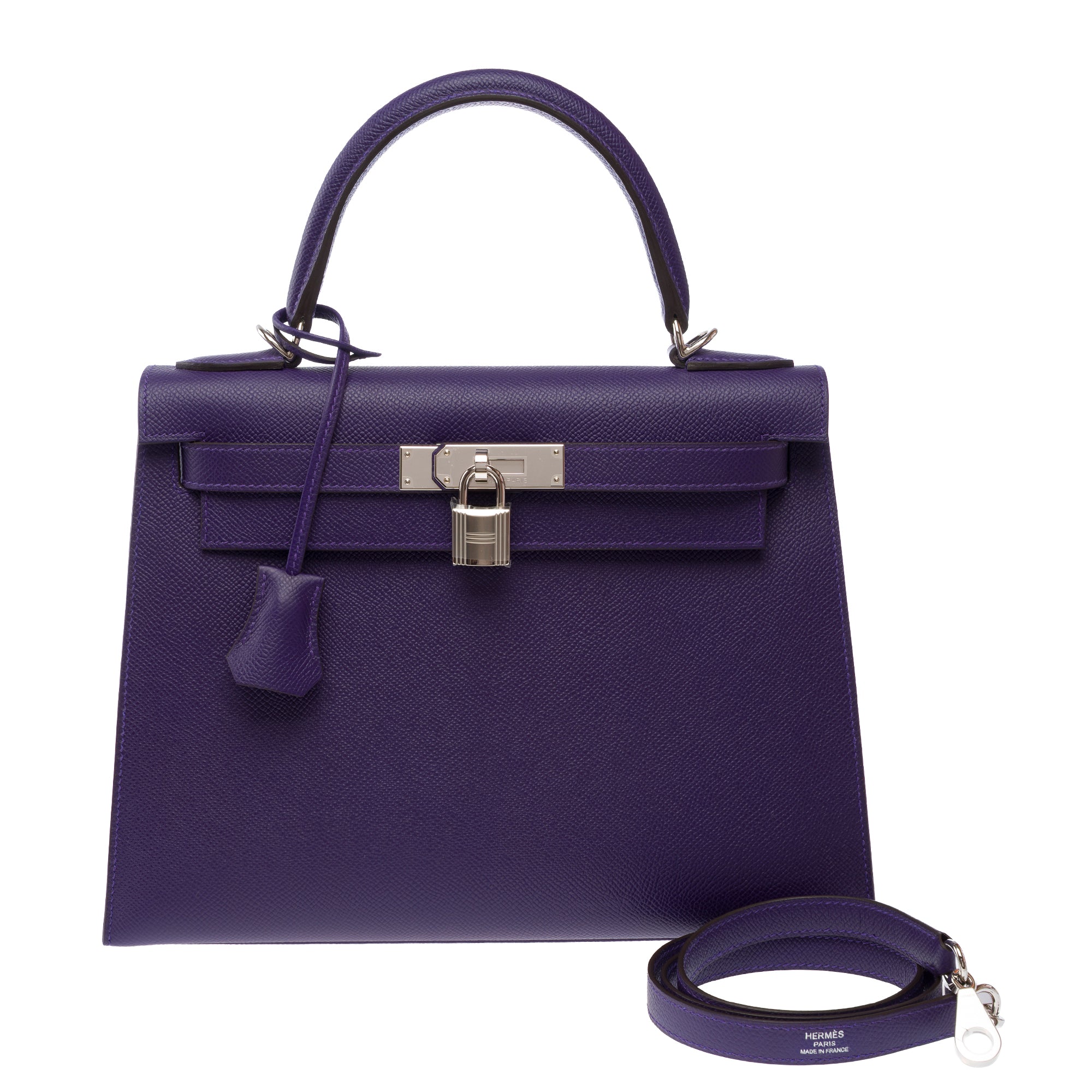 Sac HERMES Kelly 28 en Cuir Violet - 103871