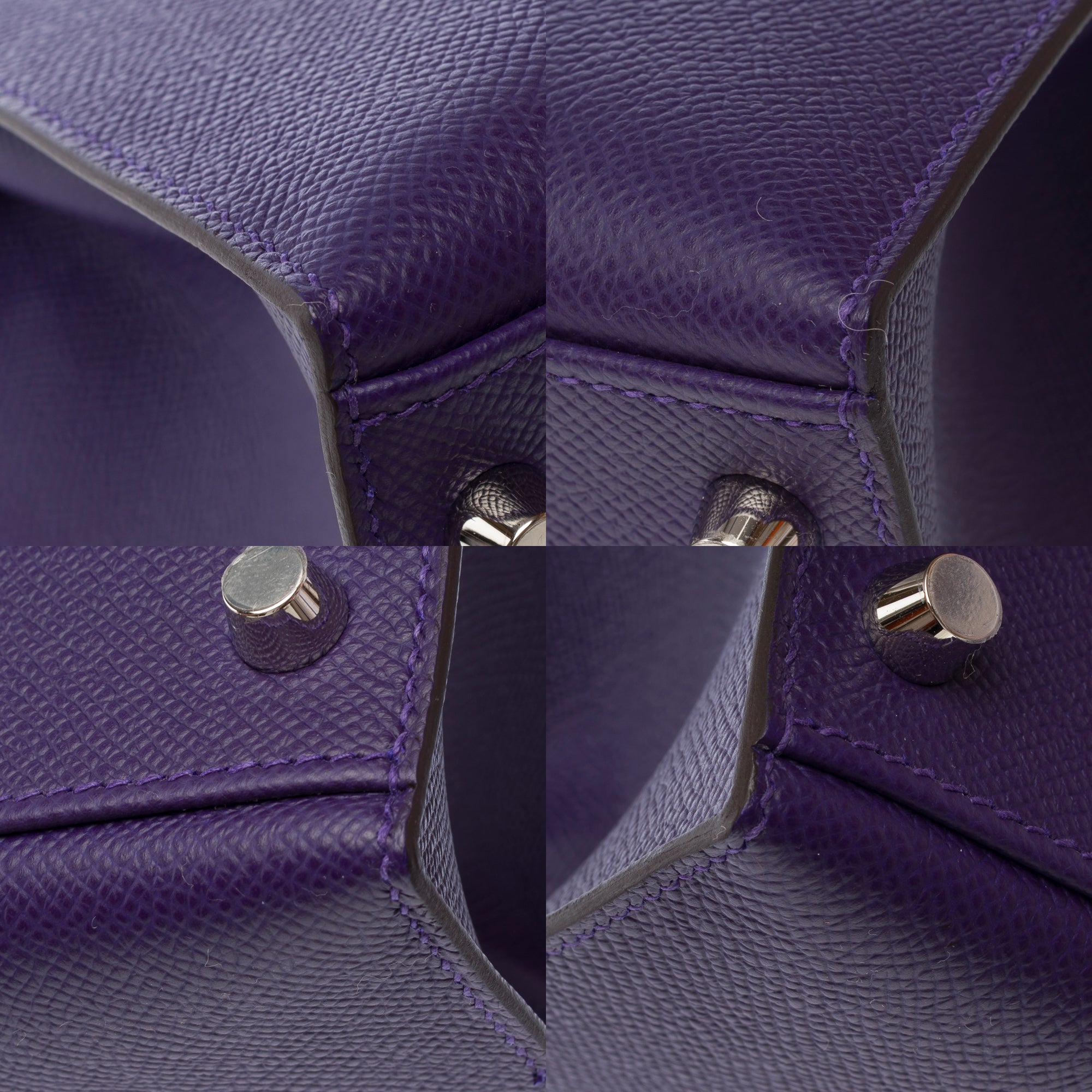 Sac HERMES Kelly 28 en Cuir Violet - 103871