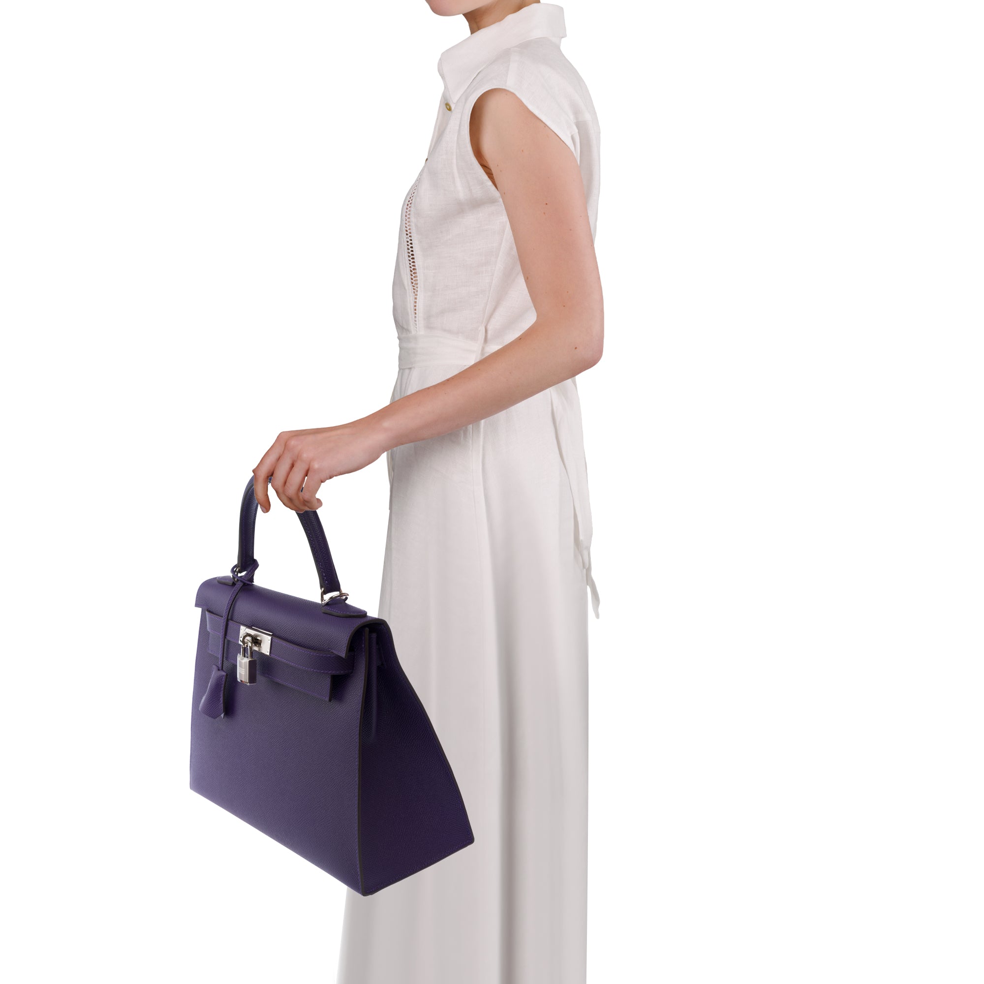 Sac HERMES Kelly 28 en Cuir Violet - 103871