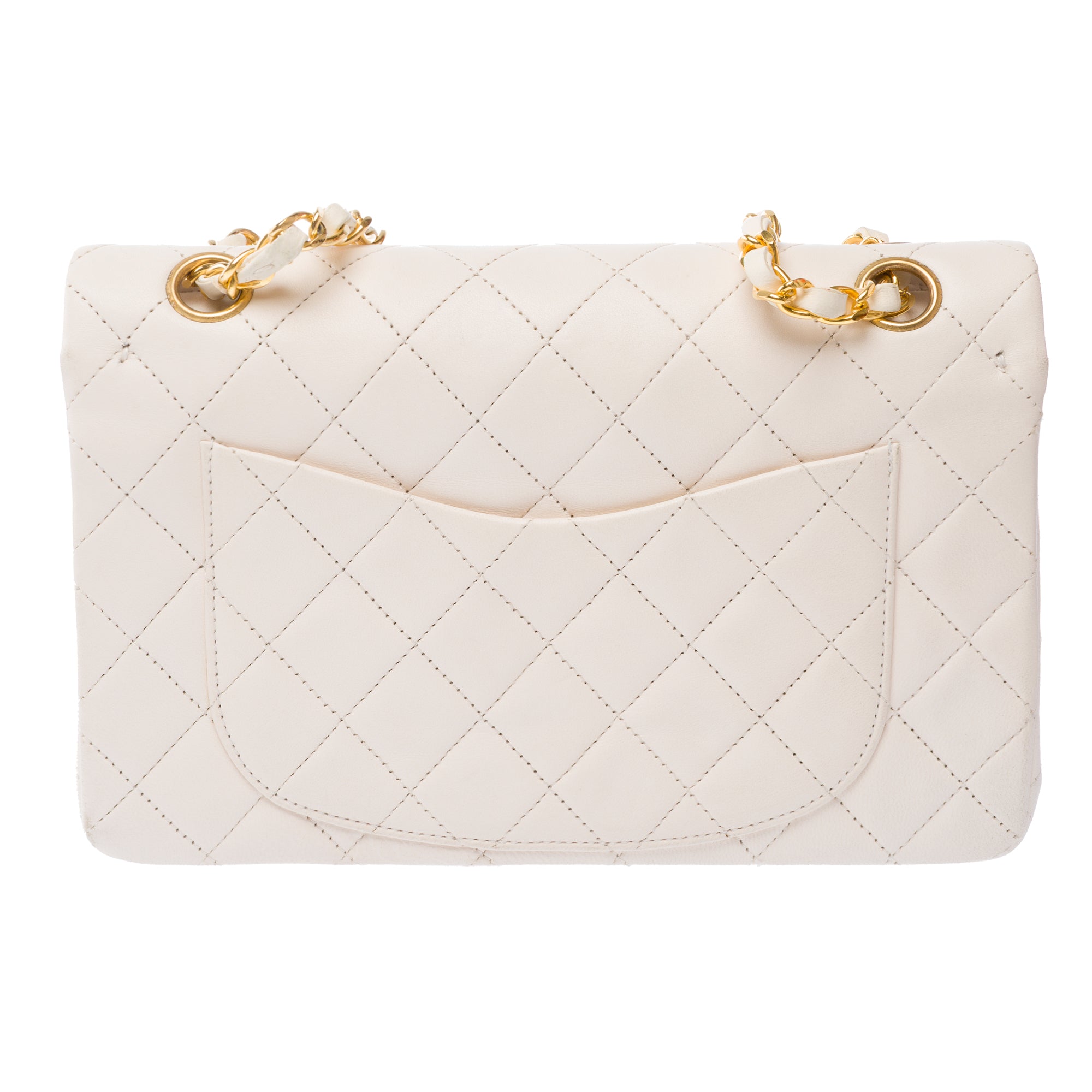 Sac CHANEL Timeless/Classique en Cuir Blanc - 103866