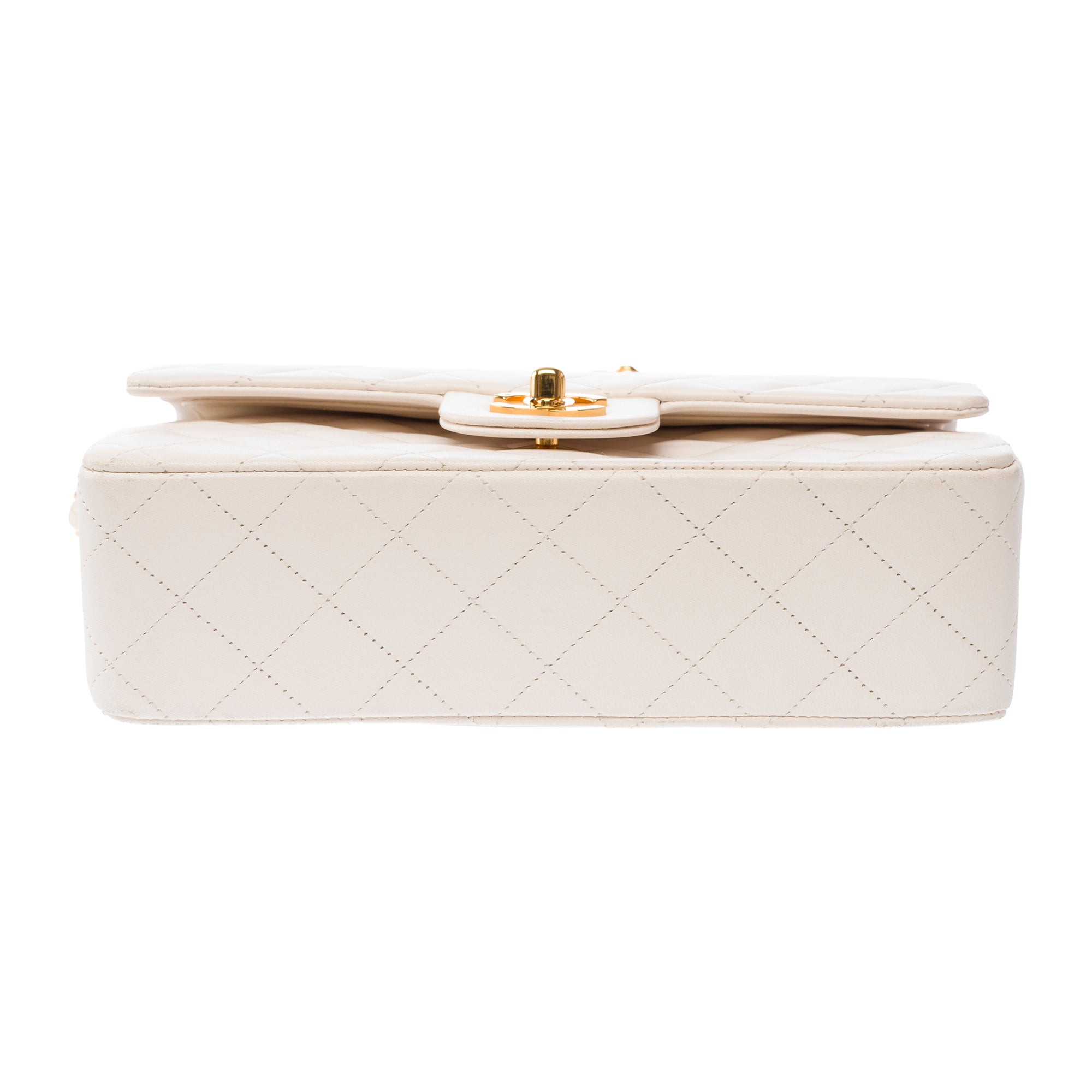 Sac CHANEL Timeless/Classique en Cuir Blanc - 103866