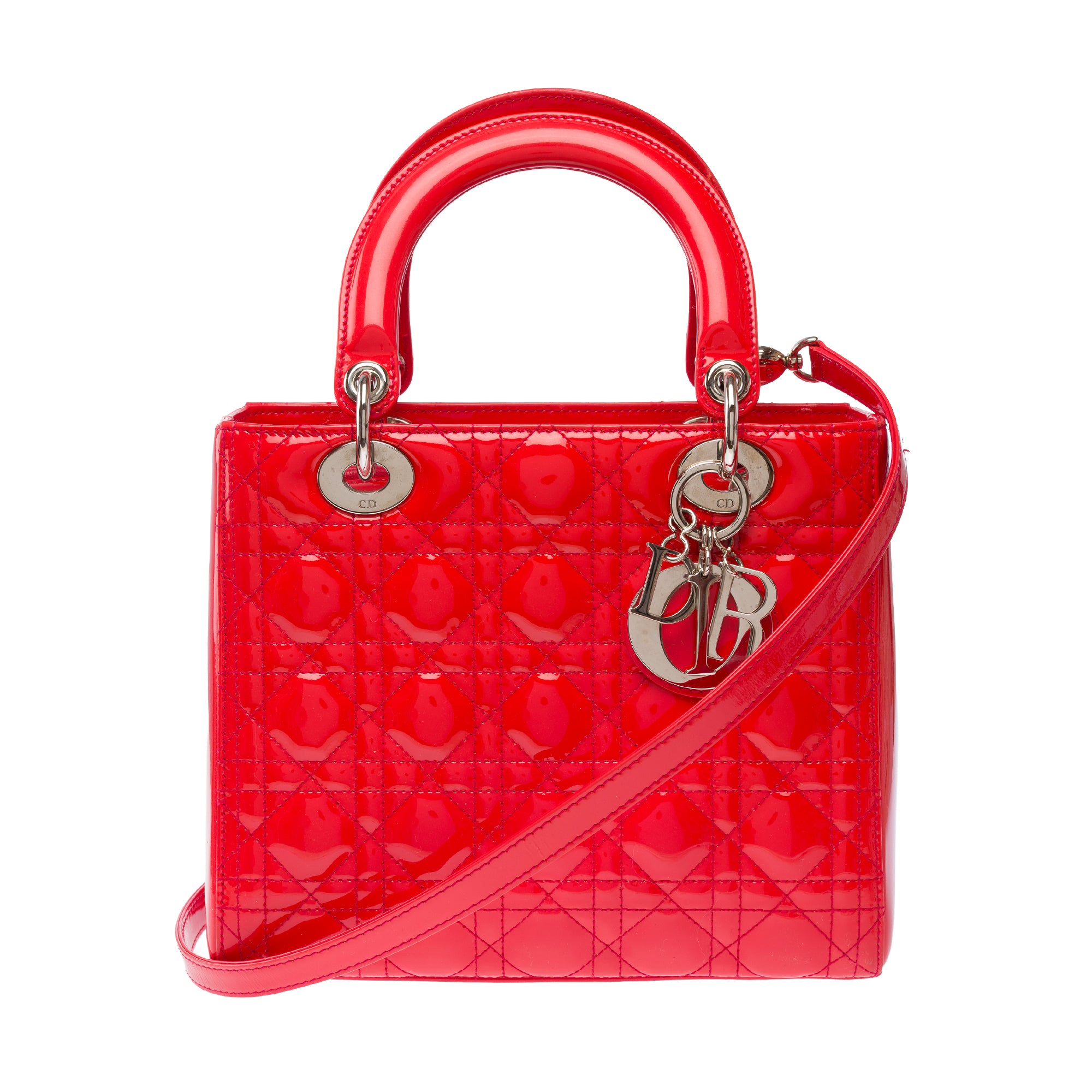 Sac DIOR Lady Dior en Cuir Rouge - 103867