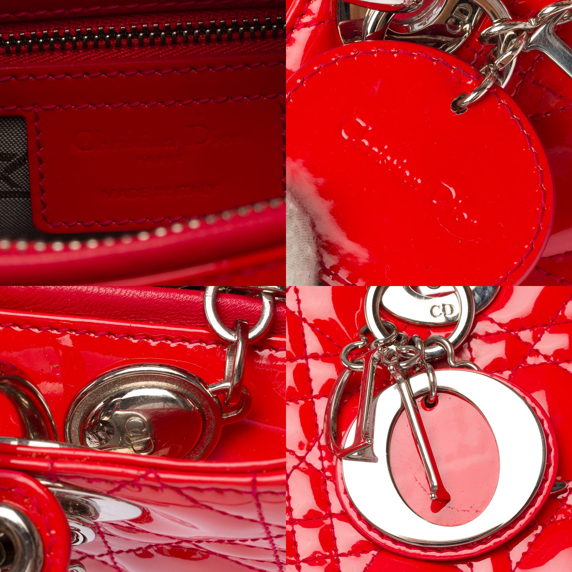 Sac DIOR Lady Dior en Cuir Rouge - 103867