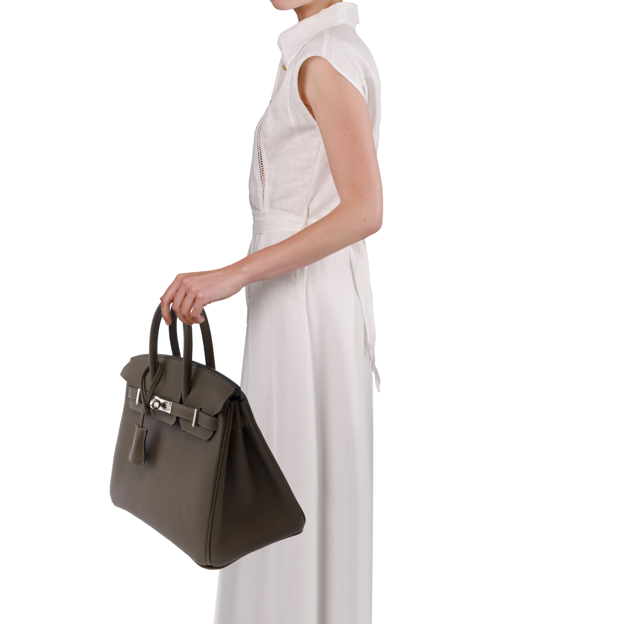 Sac HERMES Birkin 25 en Cuir Vert - 103874