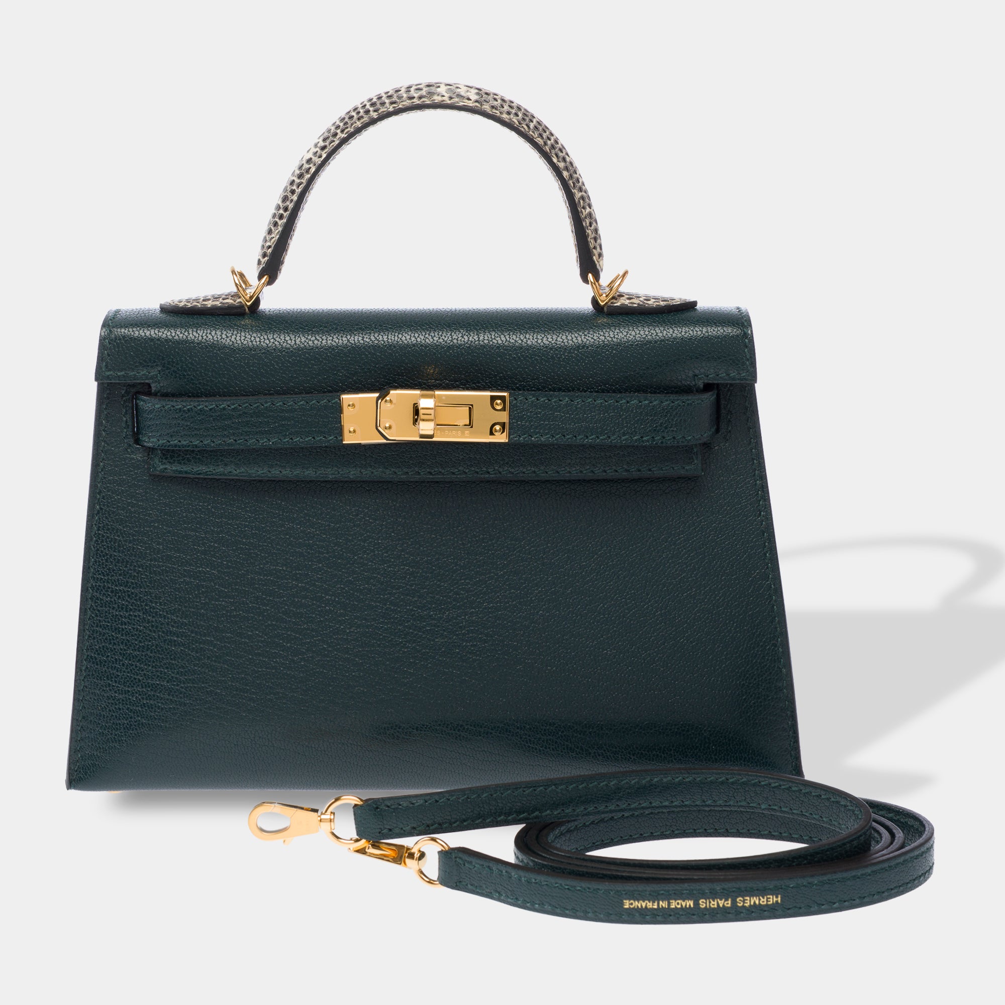 Sac HERMES Kelly Mini en Cuir Vert - 103842