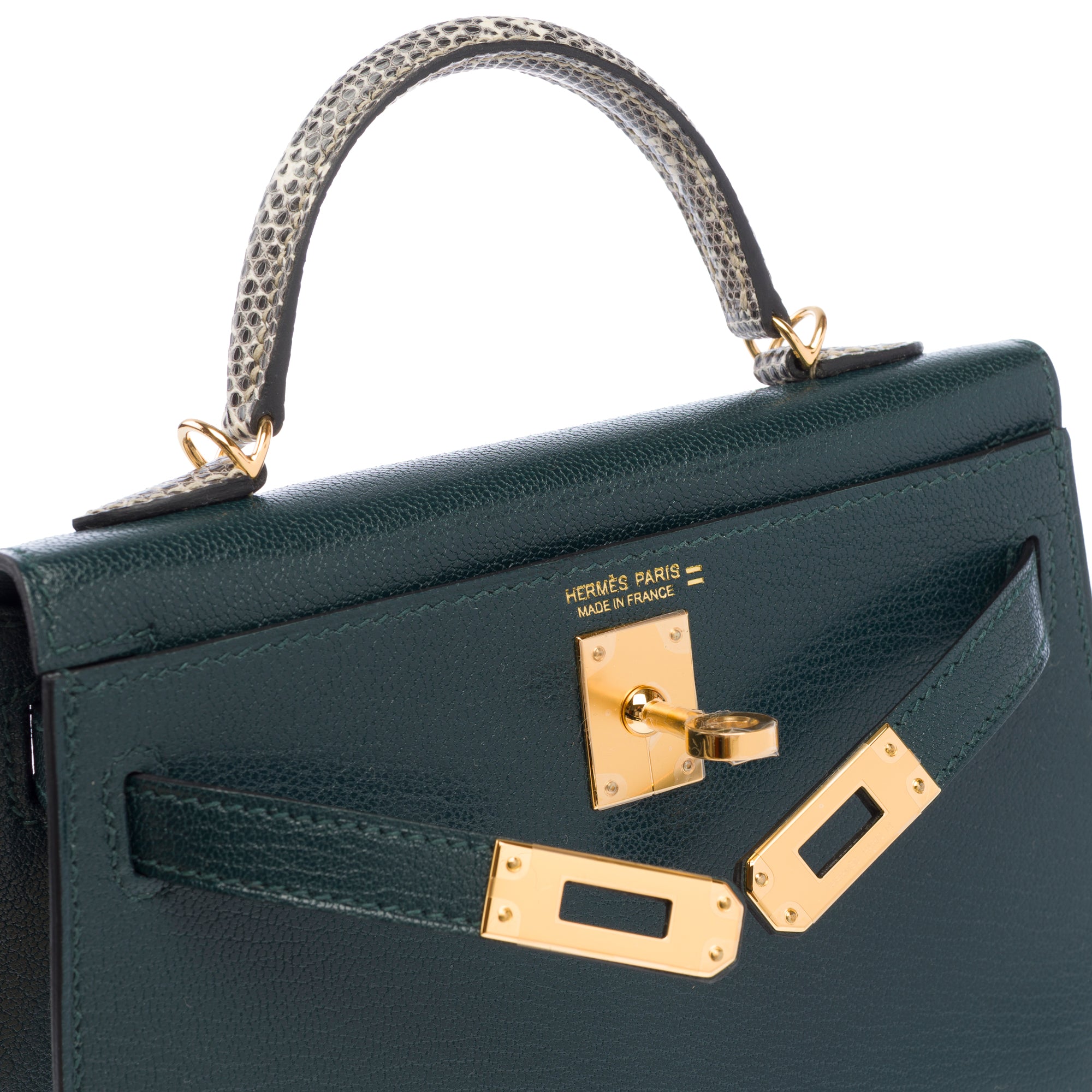 Sac HERMES Kelly Mini en Cuir Vert - 103842