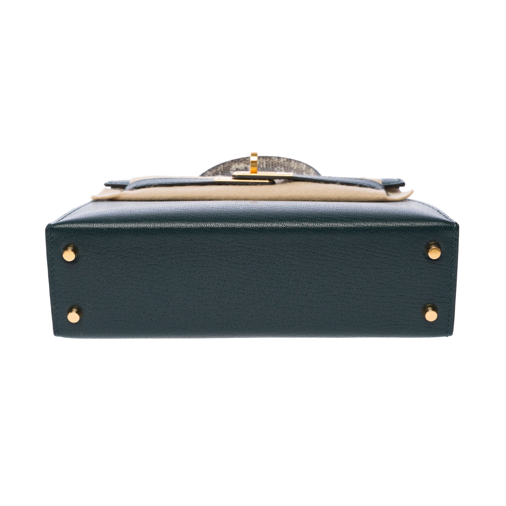 Sac HERMES Kelly Mini en Cuir Vert - 103842