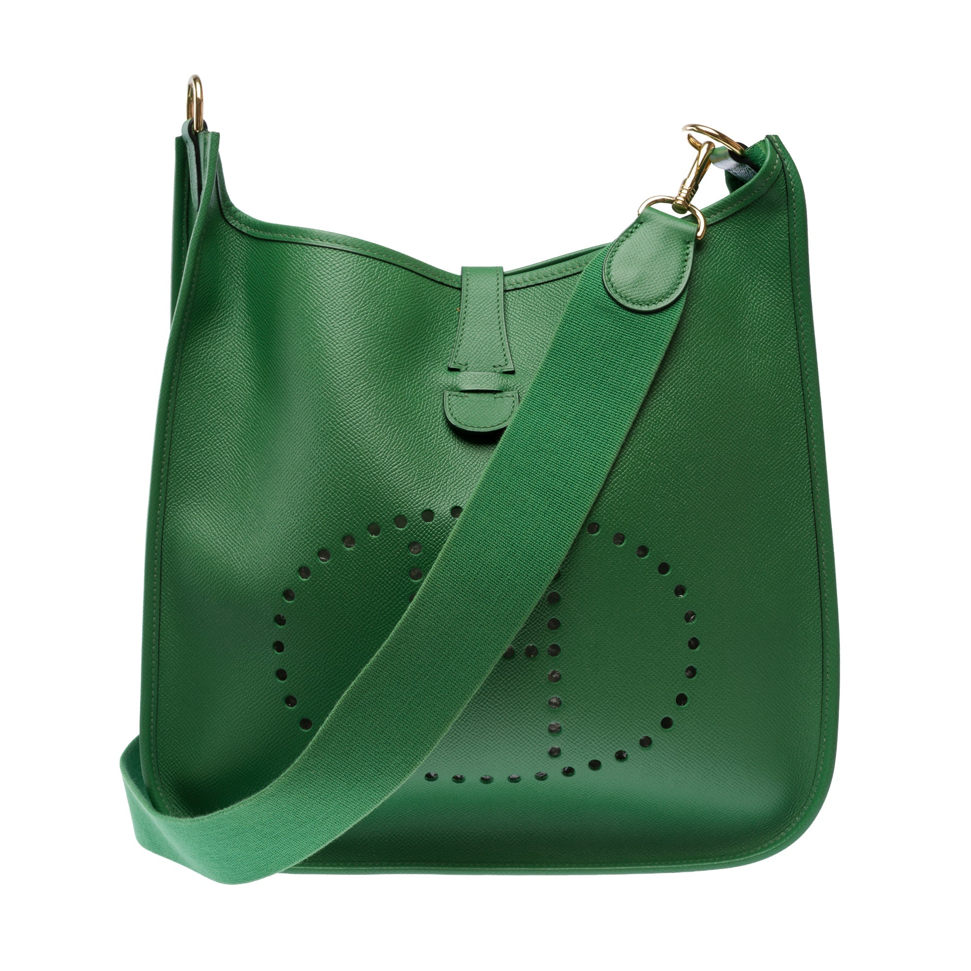 Sac HERMES Evelyne en Cuir Vert - 103861
