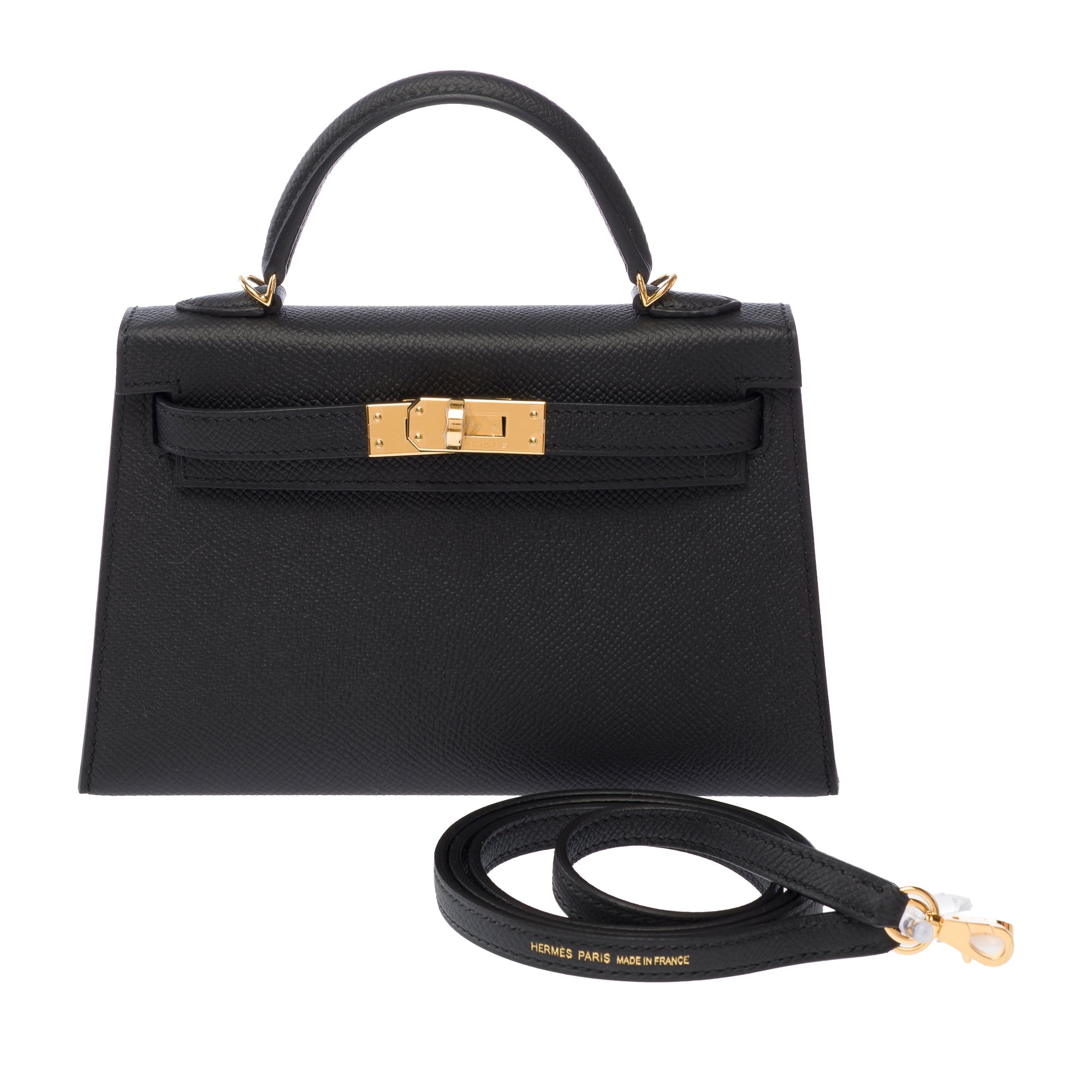 Sac HERMES Kelly Mini en Cuir Noir - 103841