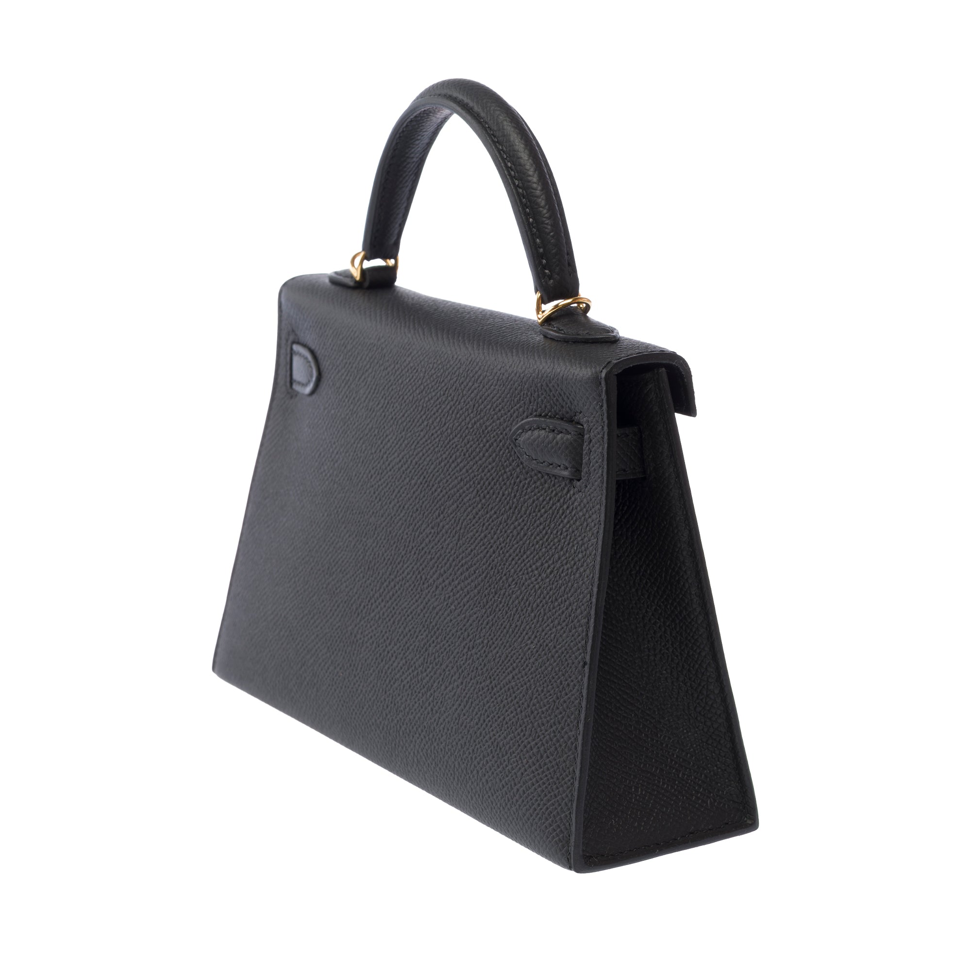 Sac HERMES Kelly Mini en Cuir Noir - 103841