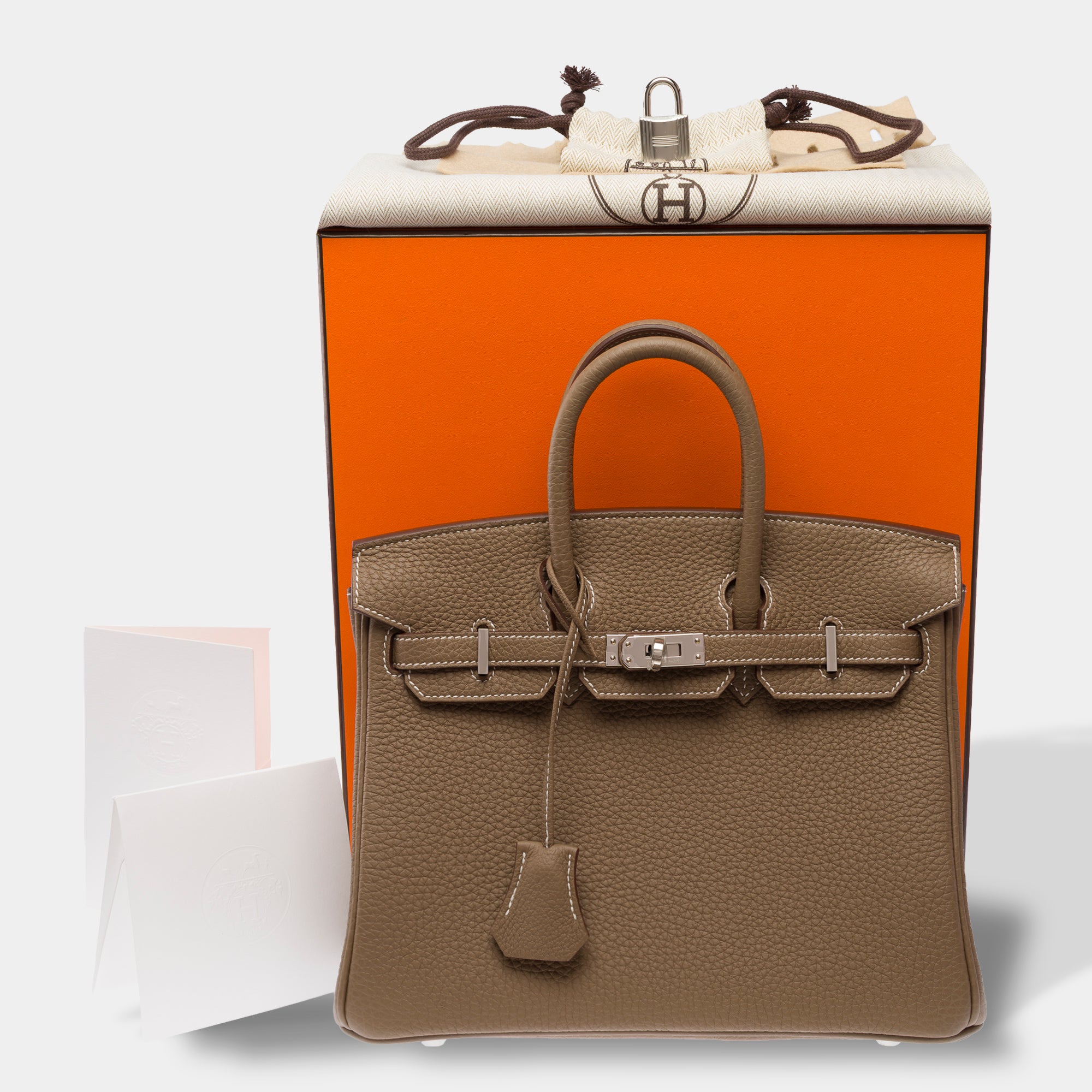 Sac HERMES Birkin 25 en Cuir Étoupe - 103840