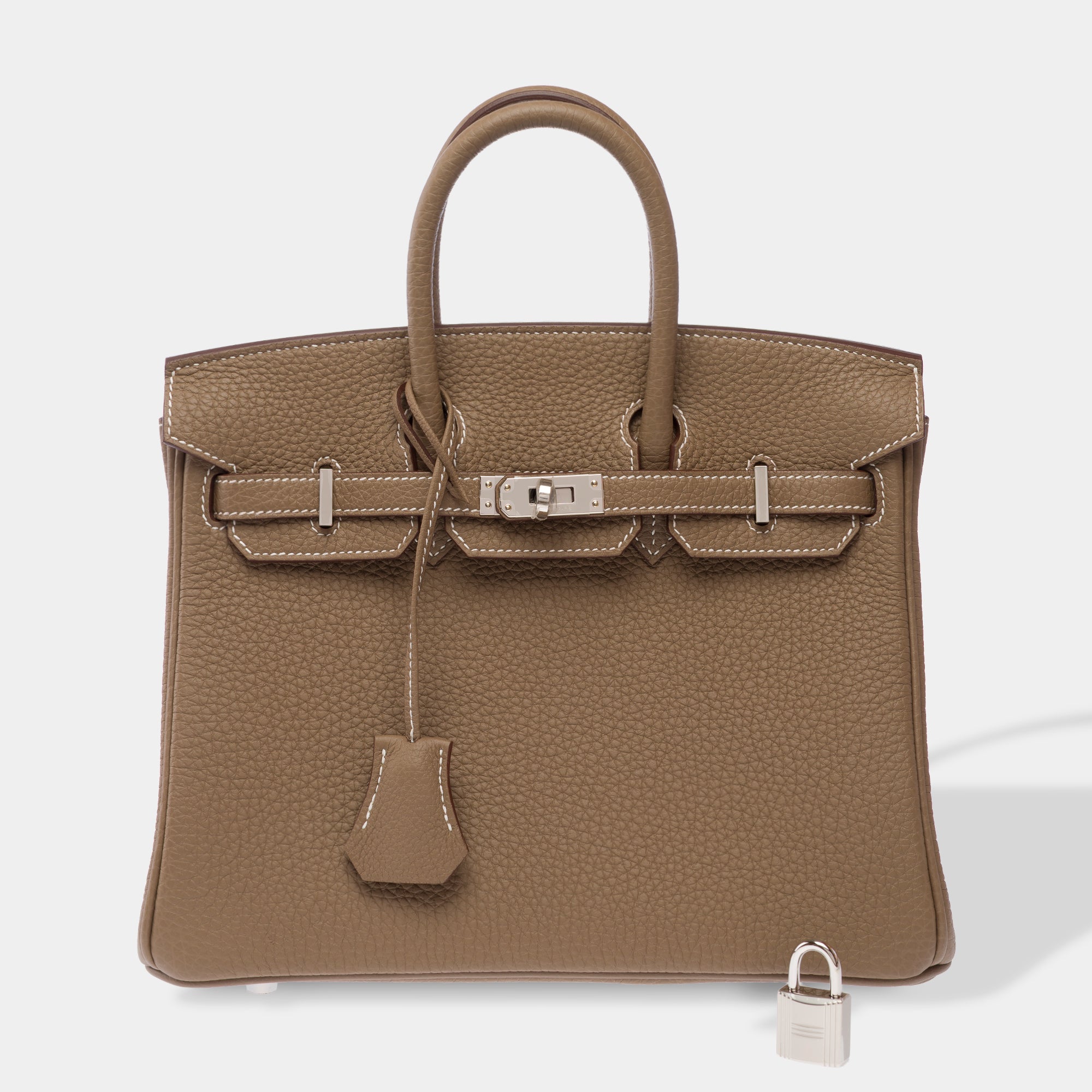Sac HERMES Birkin 25 en Cuir Étoupe - 103840