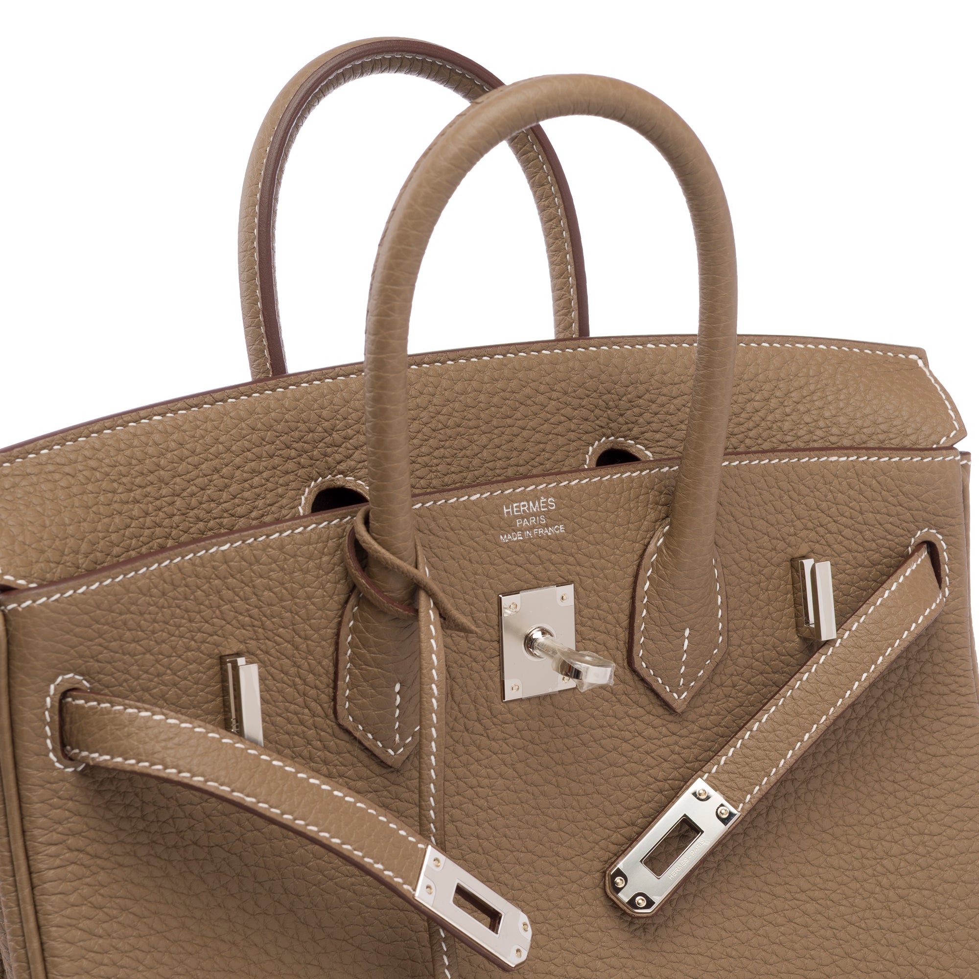 Sac HERMES Birkin 25 en Cuir Étoupe - 103840