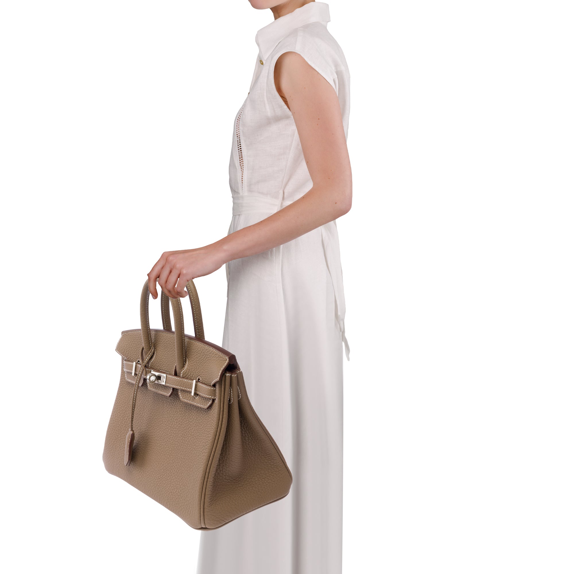 Sac HERMES Birkin 25 en Cuir Étoupe - 103840