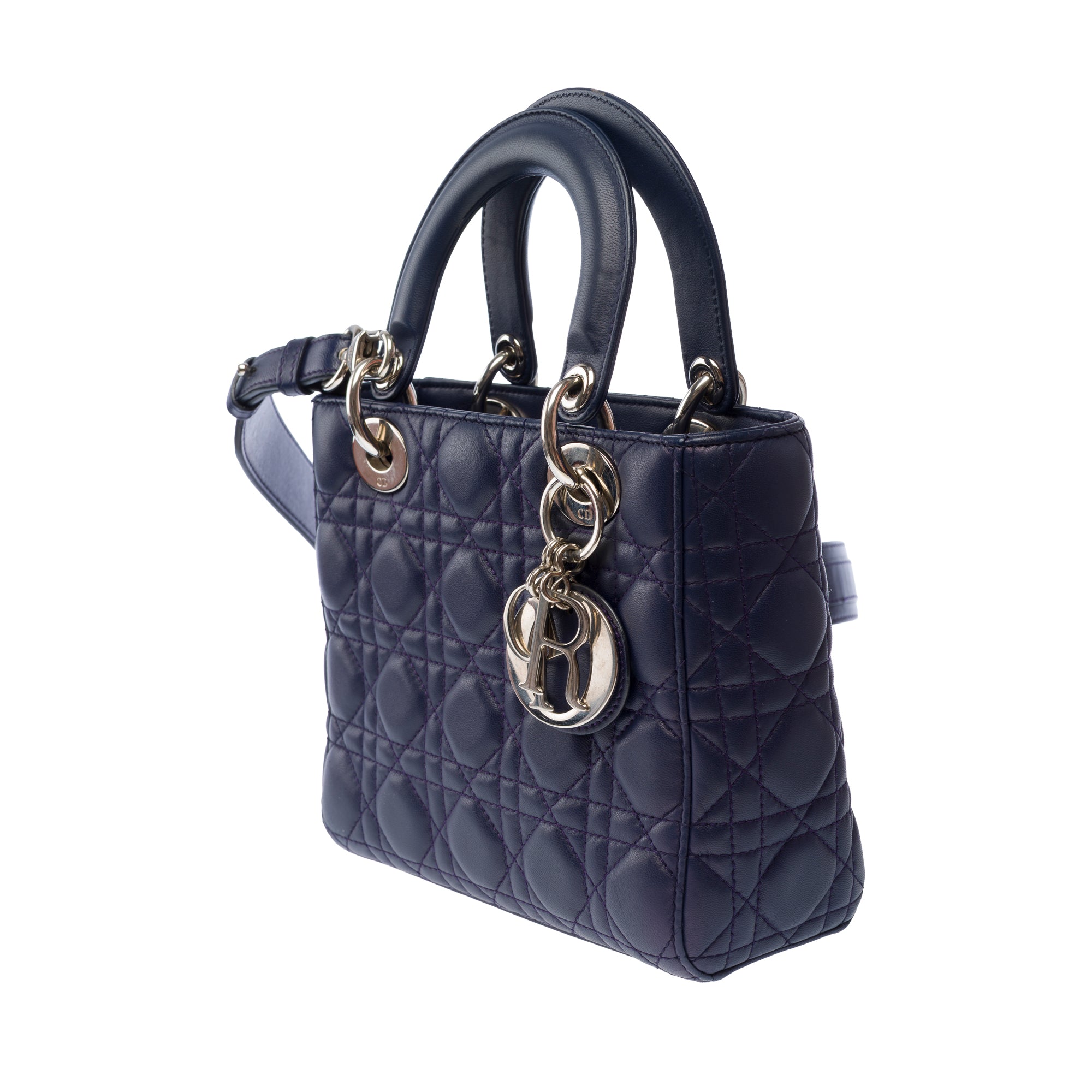 Sac DIOR Lady Dior en Cuir Bleu Marine - 103859