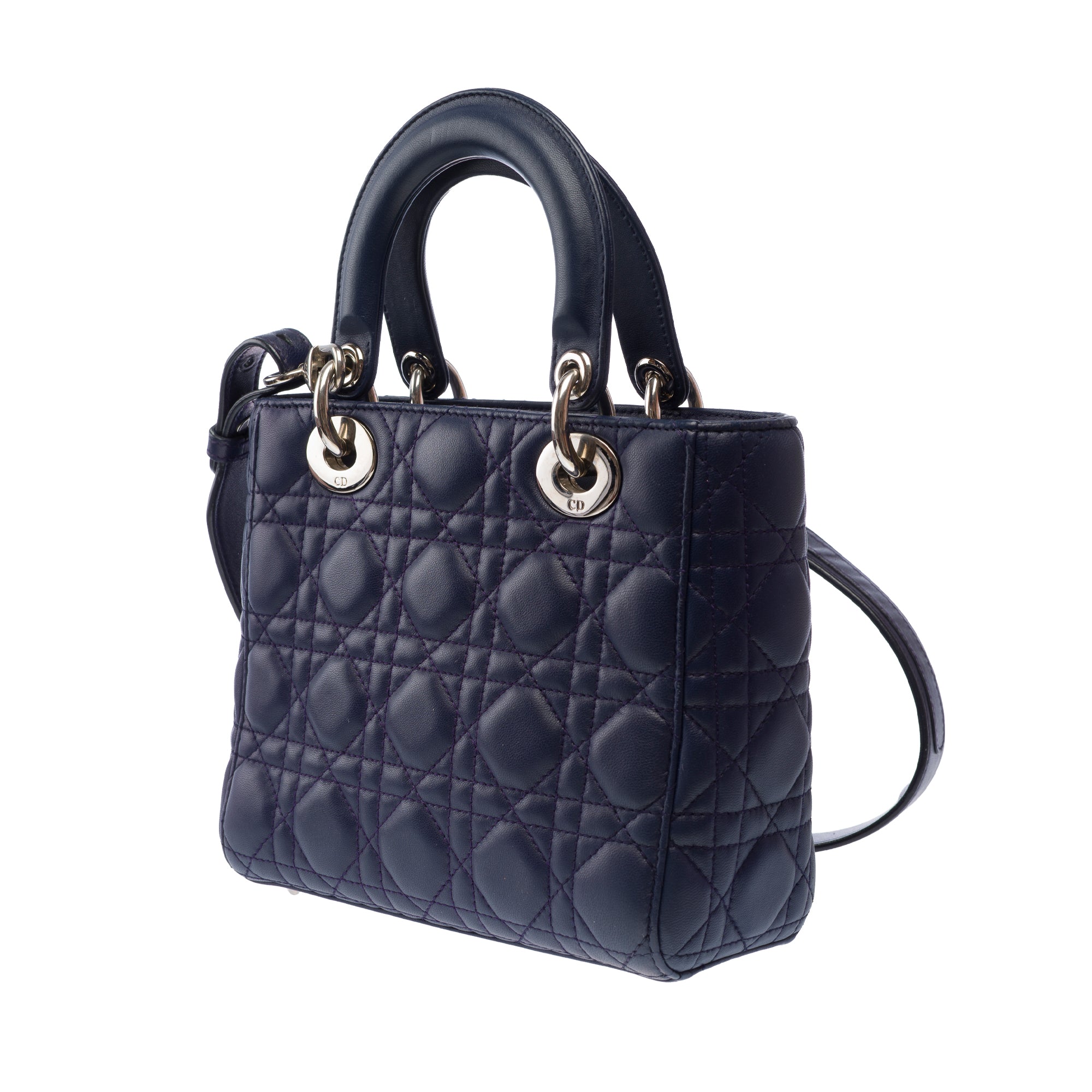 Sac DIOR Lady Dior en Cuir Bleu Marine - 103859