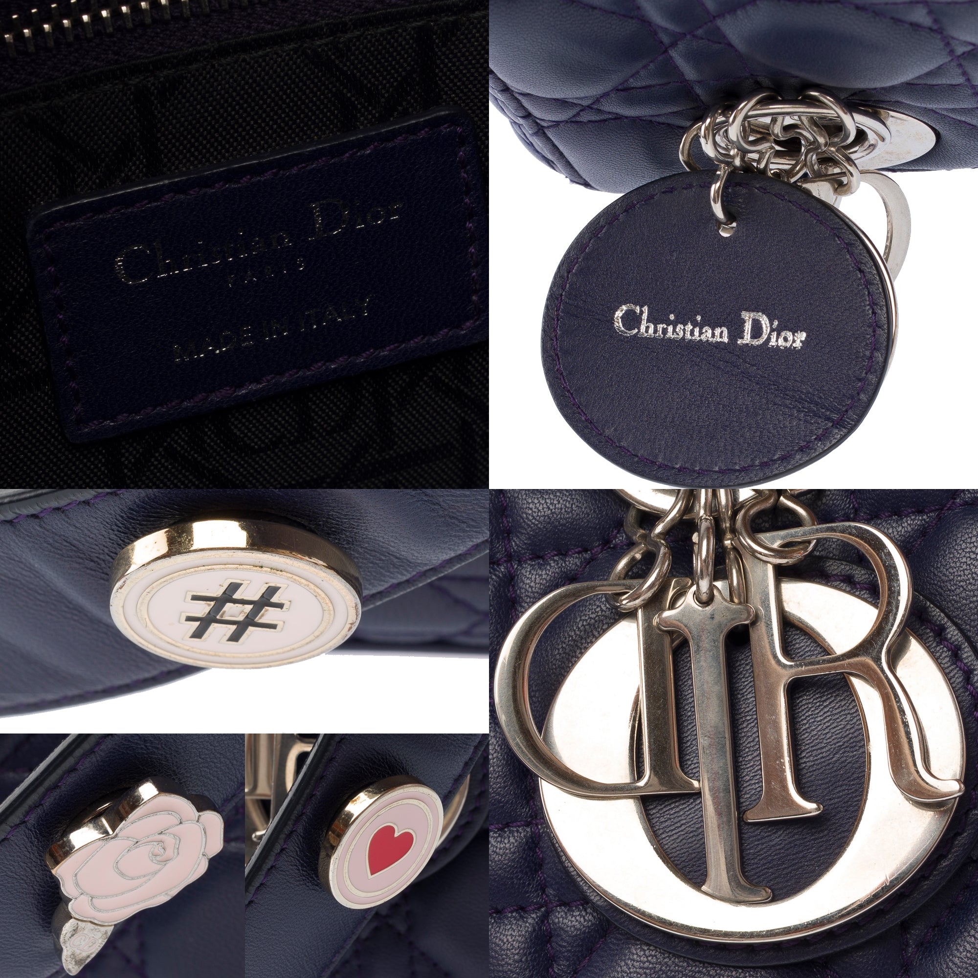 Sac DIOR Lady Dior en Cuir Bleu Marine - 103859