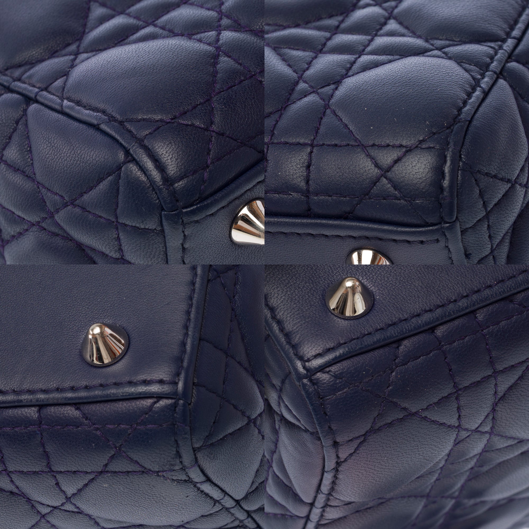 Sac DIOR Lady Dior en Cuir Bleu Marine - 103859
