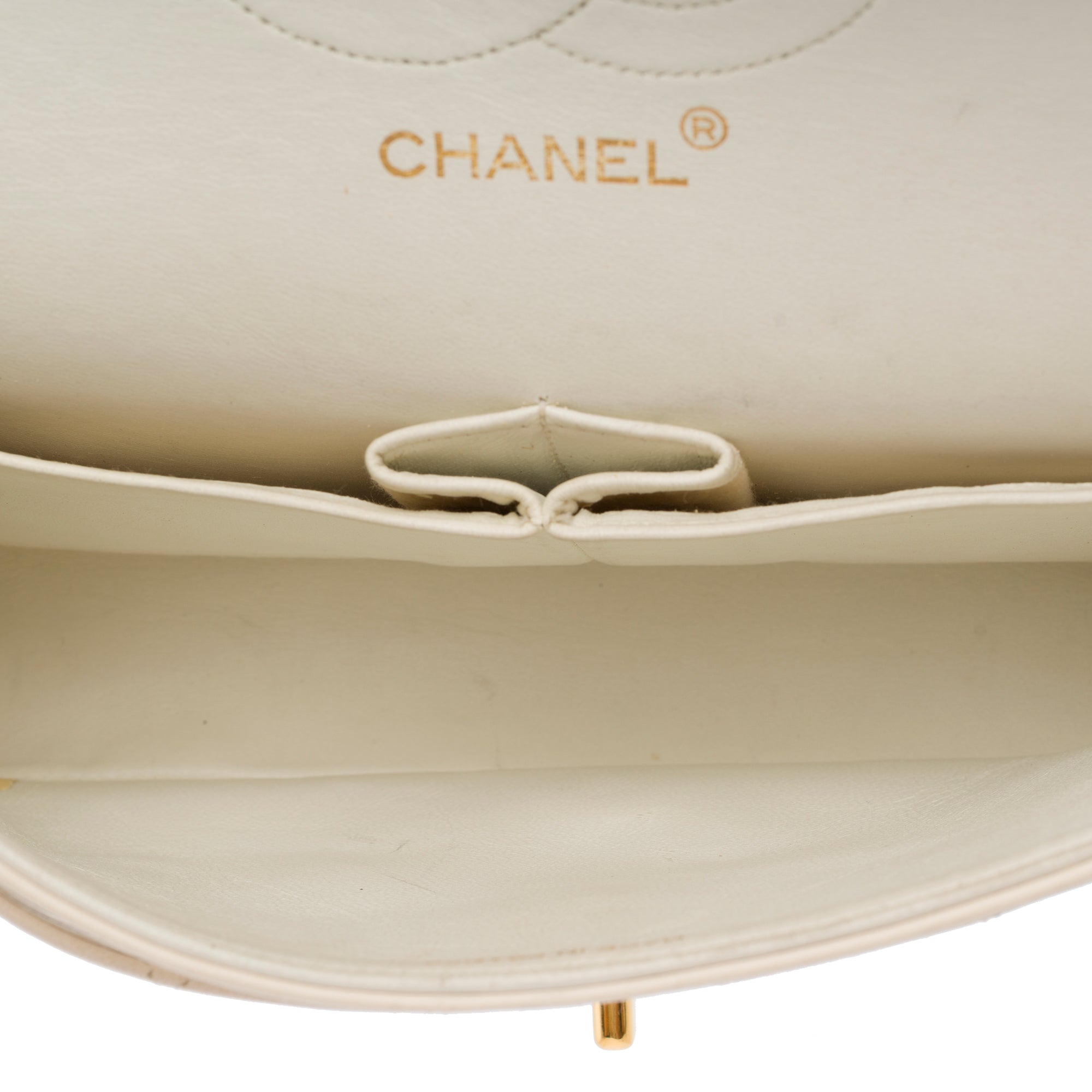 Sac CHANEL Timeless/Classique en Cuir Blanc - 103860
