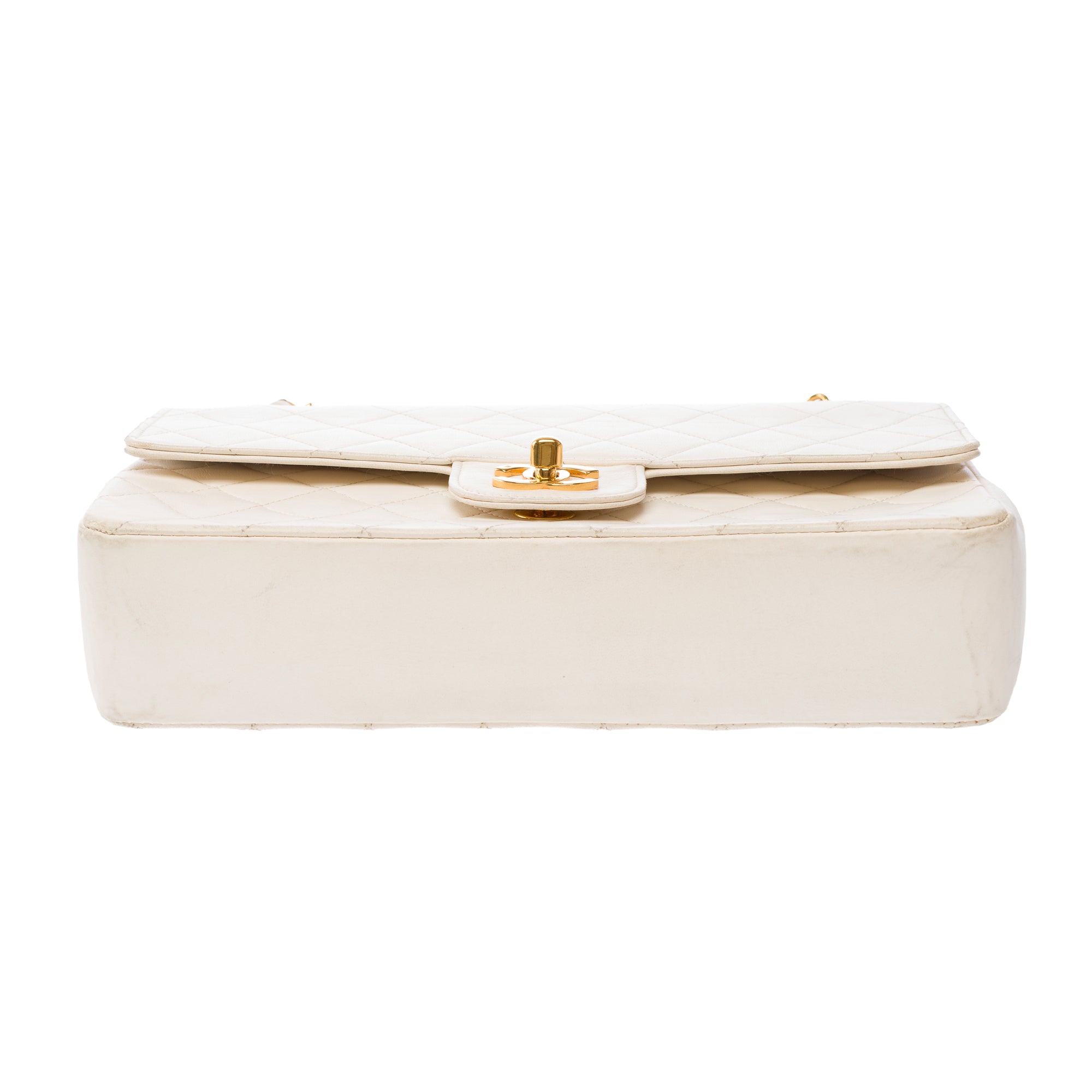 Sac CHANEL Timeless/Classique en Cuir Blanc - 103860