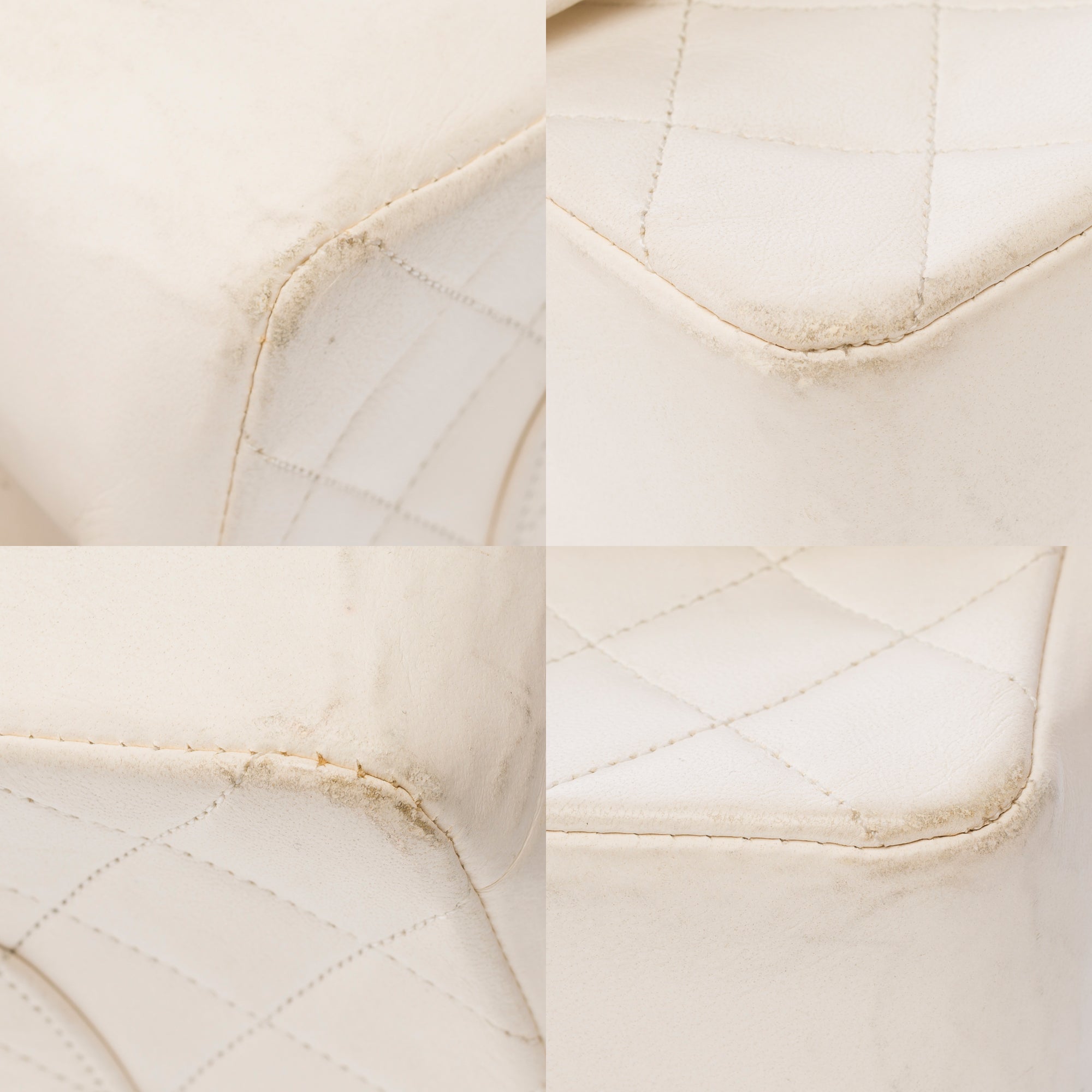 Sac CHANEL Timeless/Classique en Cuir Blanc - 103860