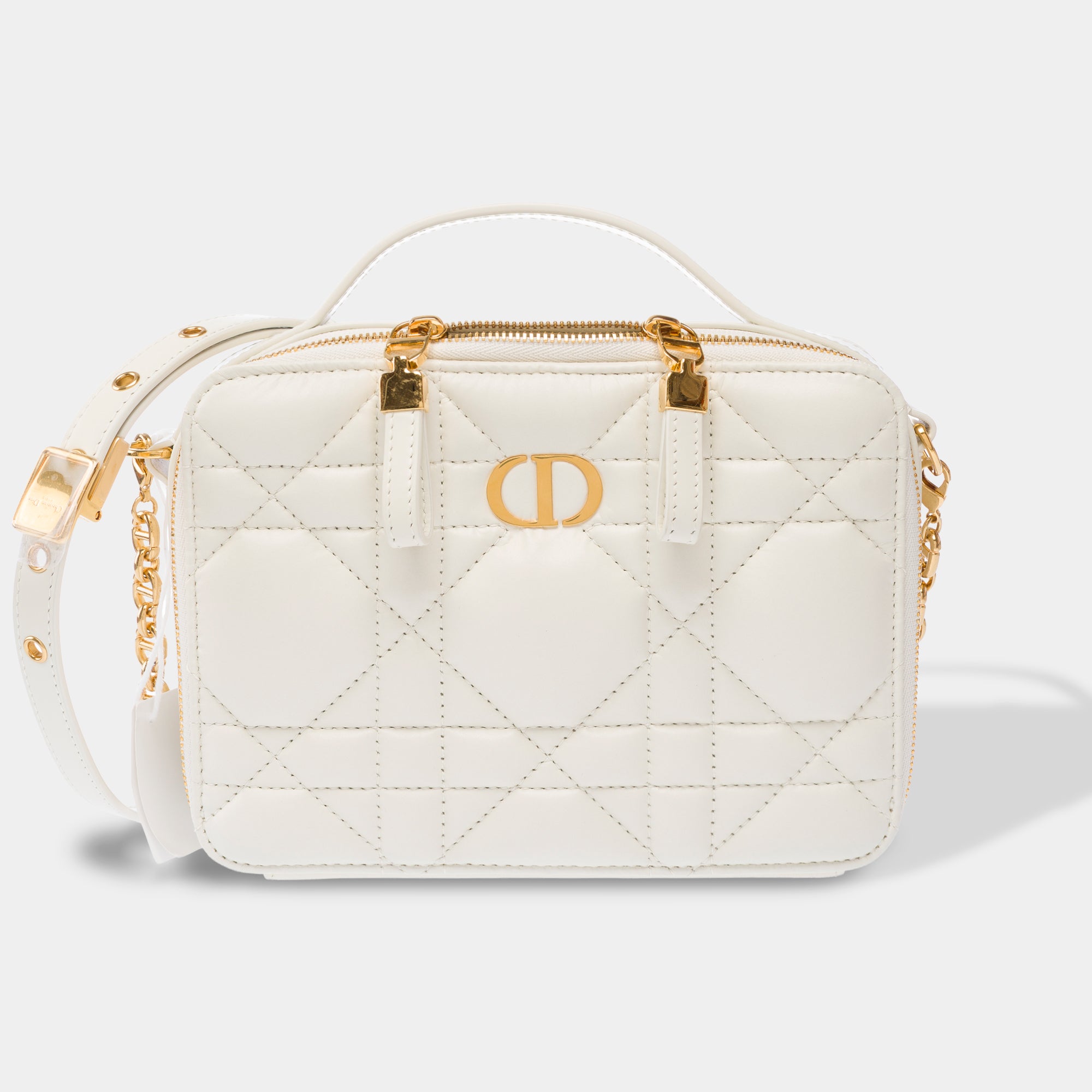 Sac DIOR Dior Caro en Cuir Blanc - 103829