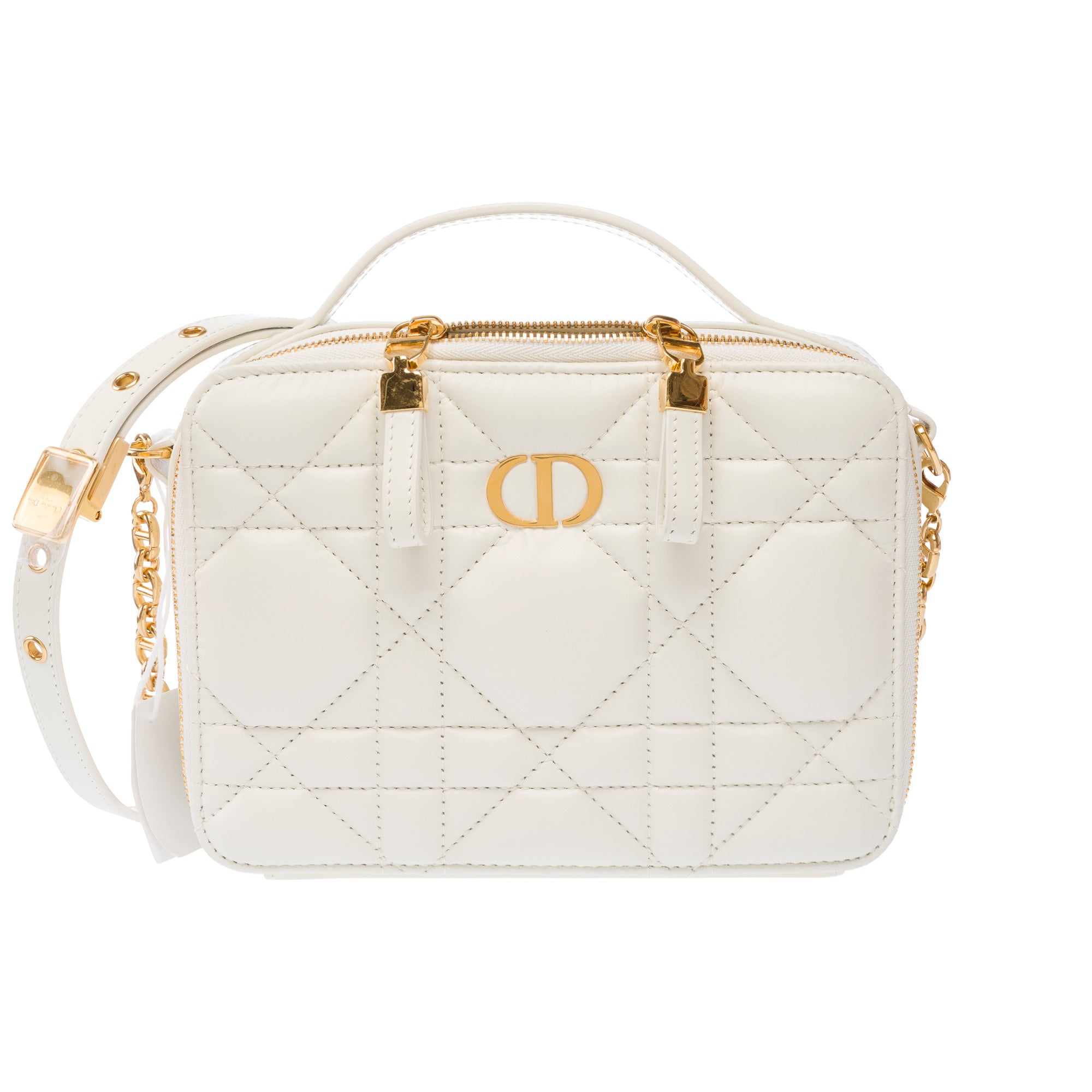 Sac DIOR Dior Caro en Cuir Blanc - 103829