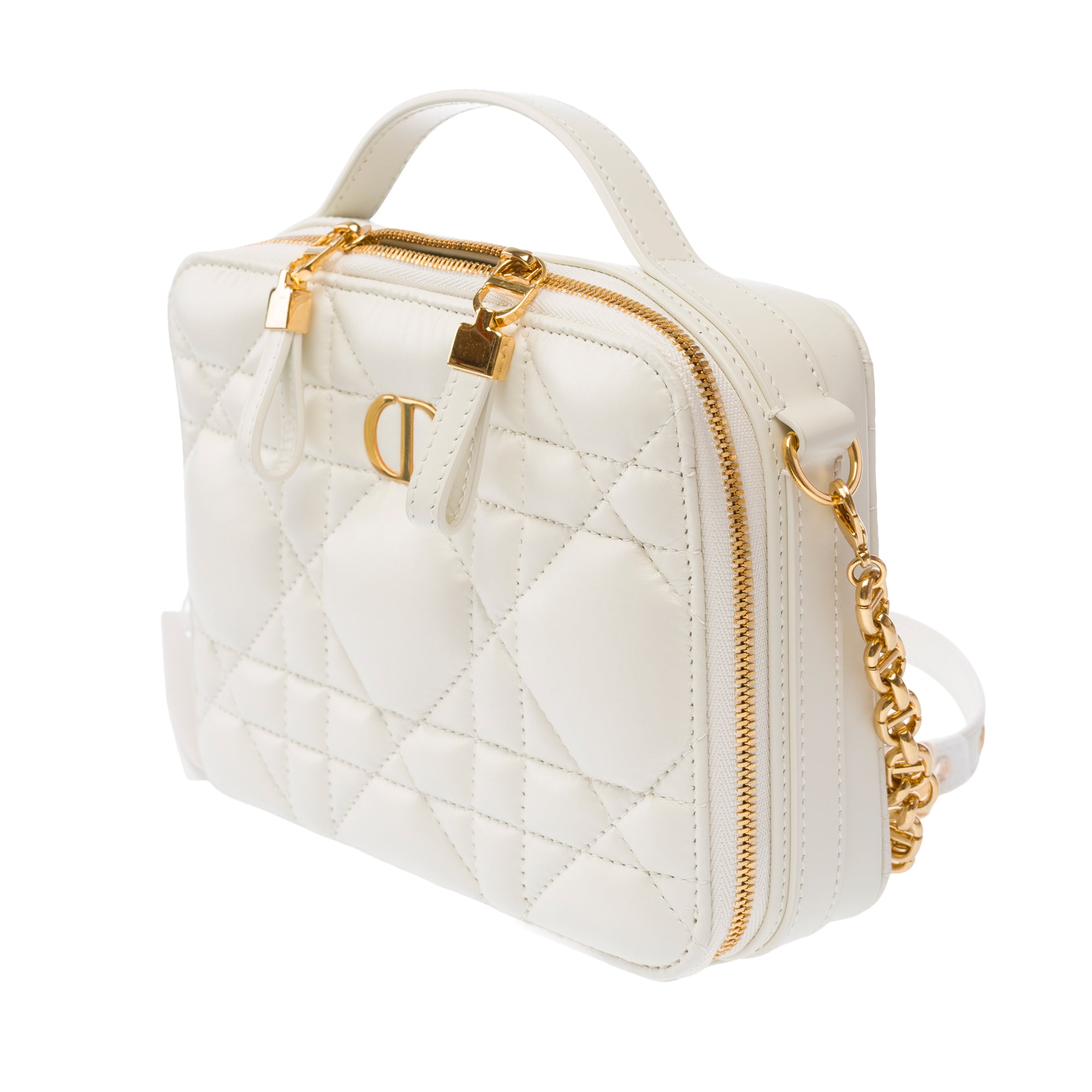 Sac DIOR Dior Caro en Cuir Blanc - 103829