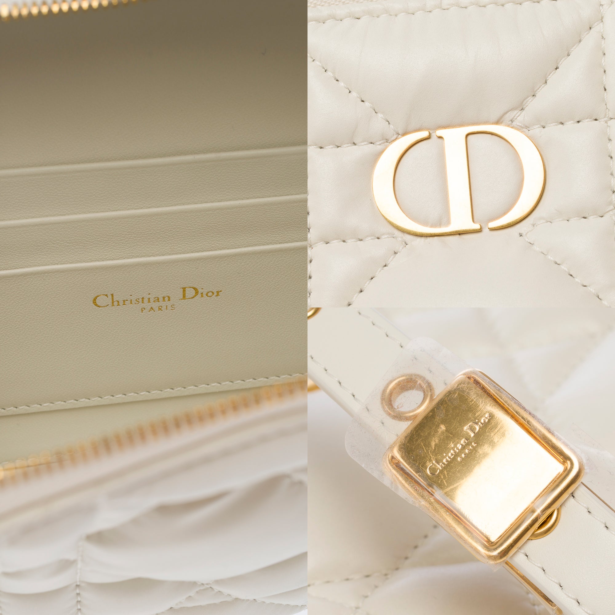Sac DIOR Dior Caro en Cuir Blanc - 103829