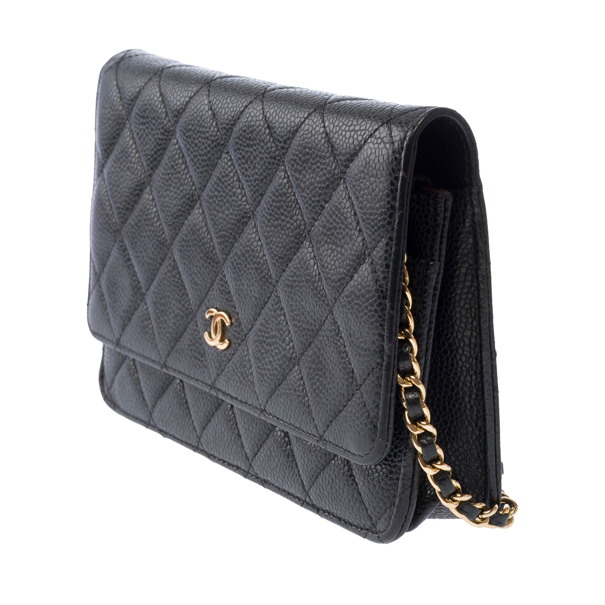 Sac CHANEL Wallet on Chain en Cuir Noir - 103855