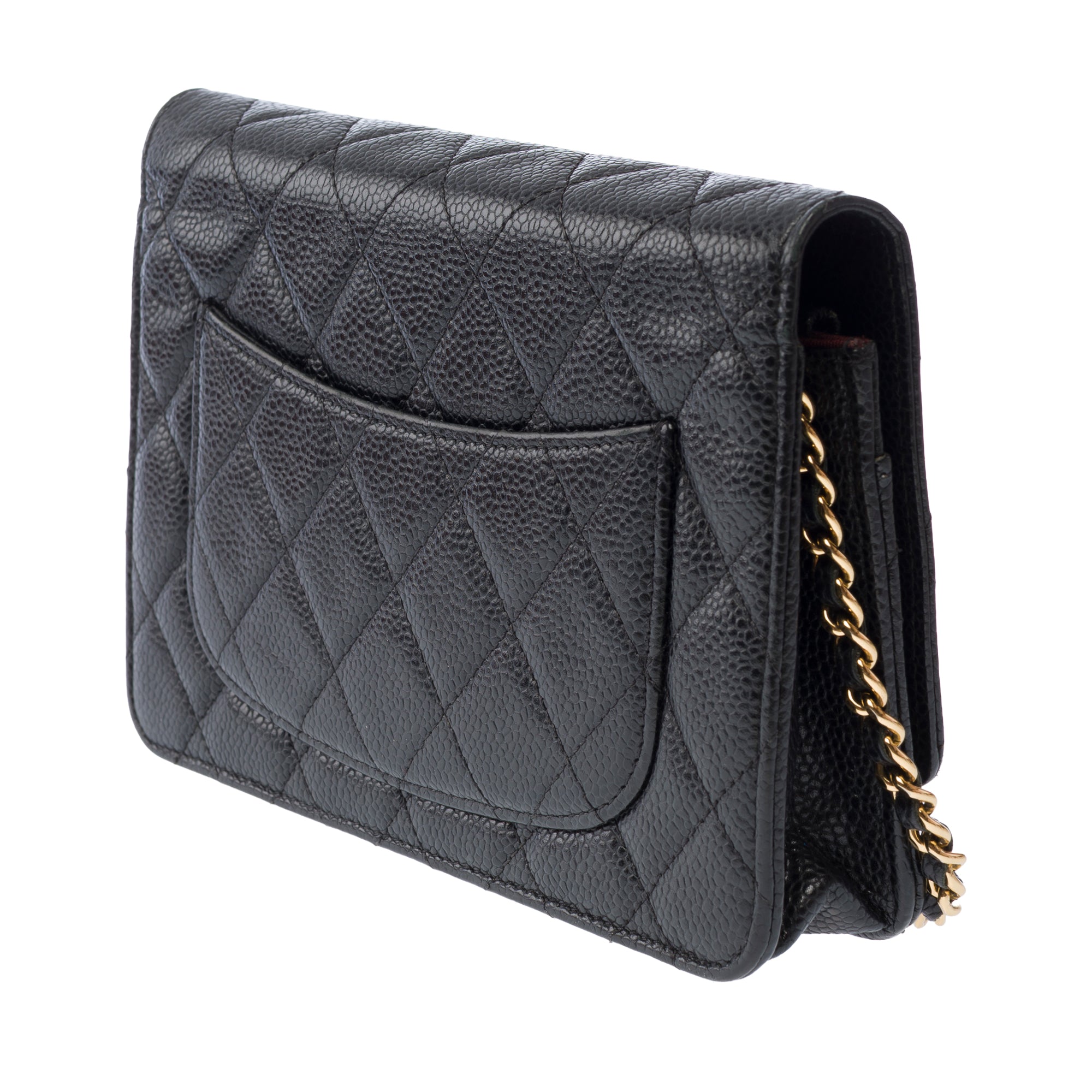 Sac CHANEL Wallet on Chain en Cuir Noir - 103855