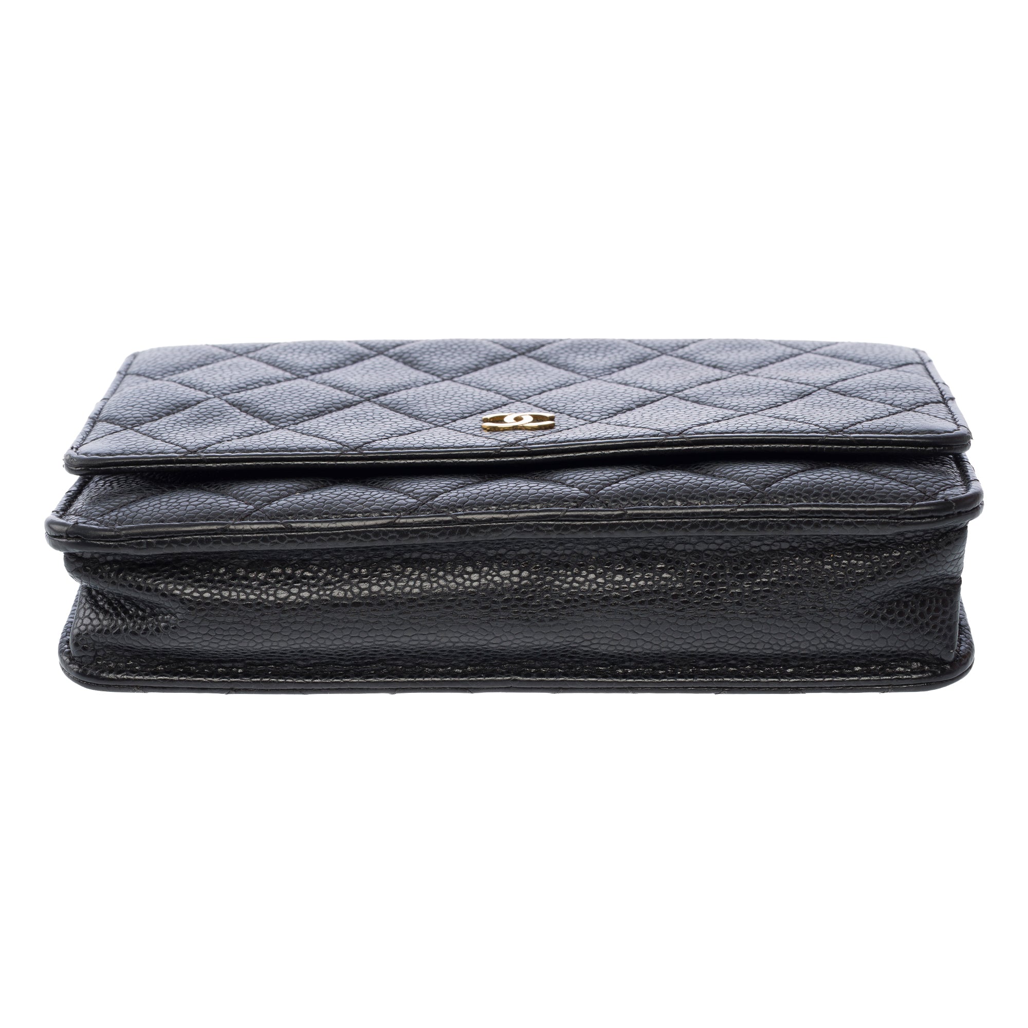 Sac CHANEL Wallet on Chain en Cuir Noir - 103855