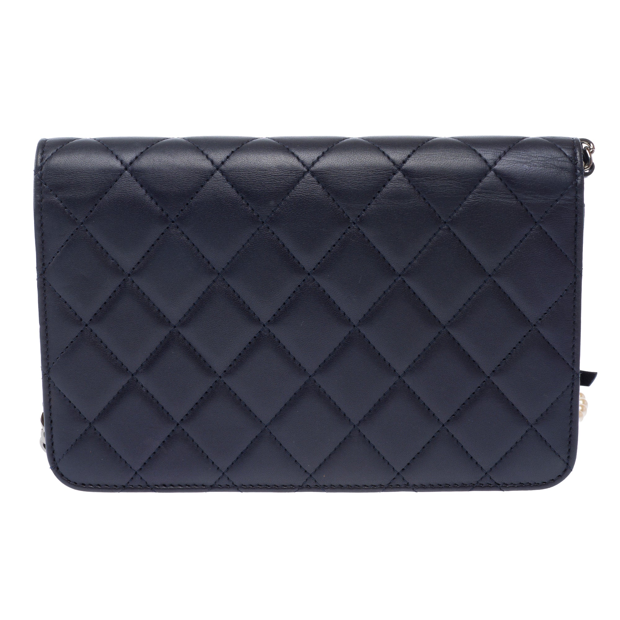 Sac CHANEL Wallet on Chain en Cuir Bleu Marine - 103856