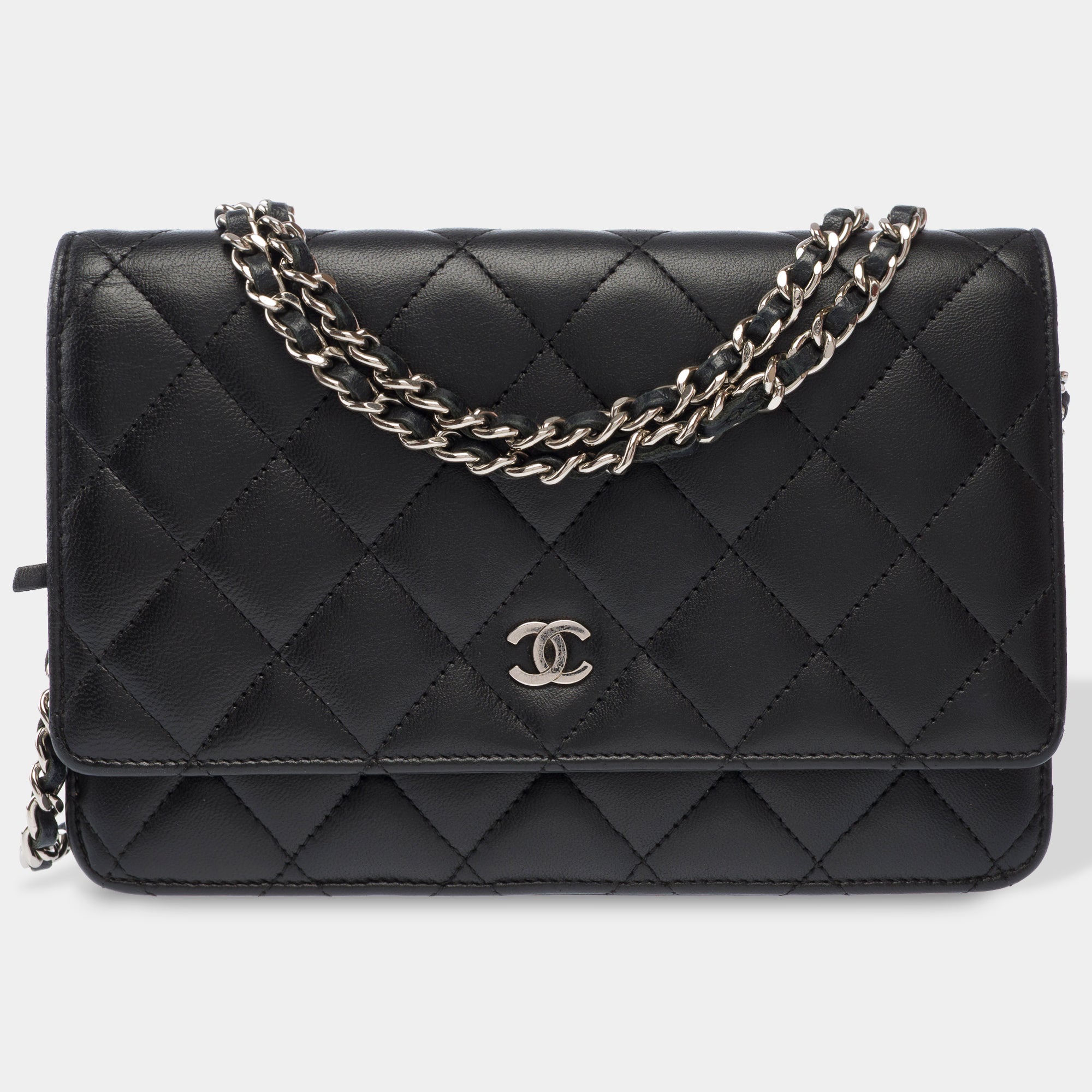 Sac CHANEL Wallet on Chain en Cuir Noir - 103857