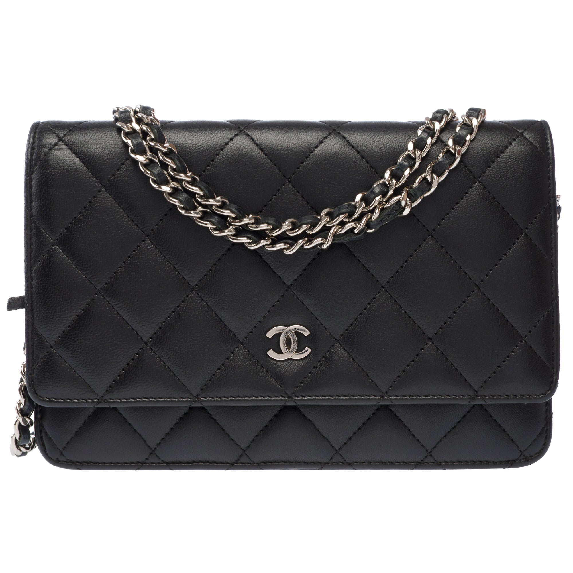 Sac CHANEL Wallet on Chain en Cuir Noir - 103857