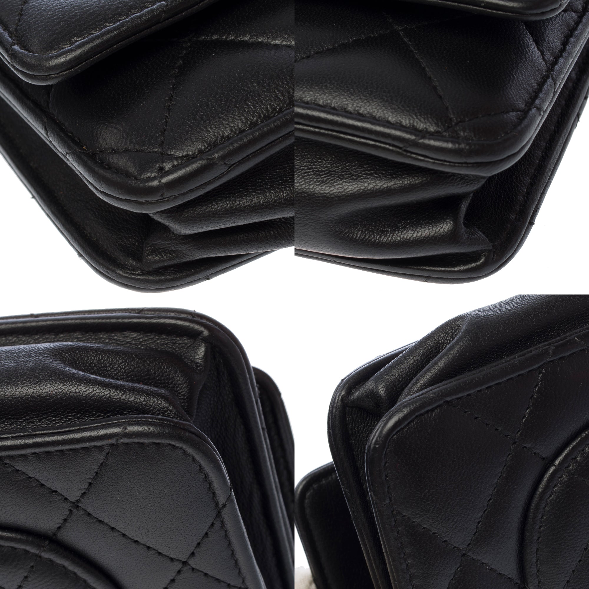Sac CHANEL Wallet on Chain en Cuir Noir - 103857