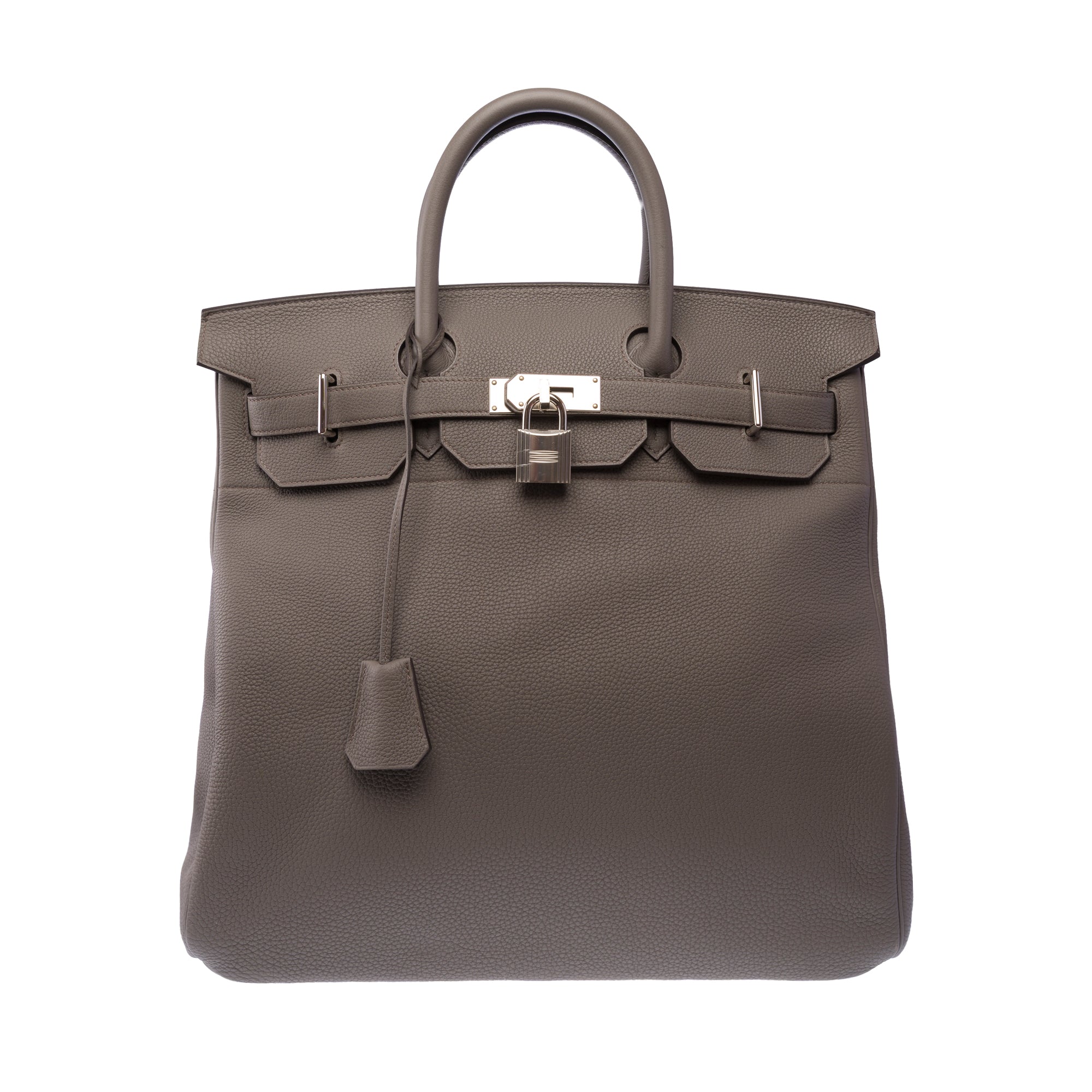 Sac HERMES Haut a Courroies en Cuir Gris - 103876