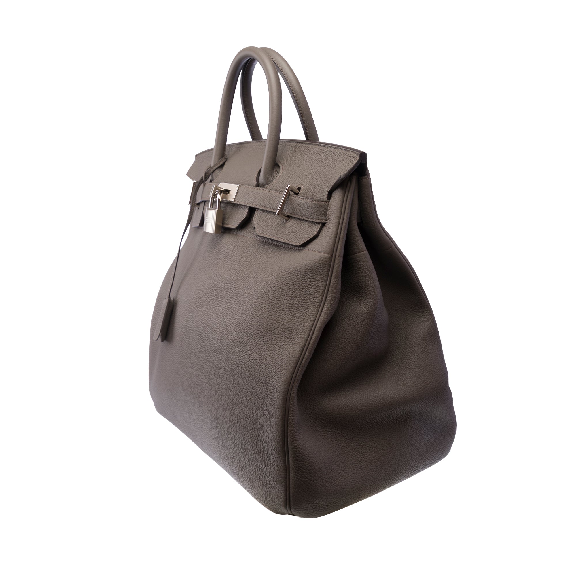 Sac HERMES Haut a Courroies en Cuir Gris - 103876